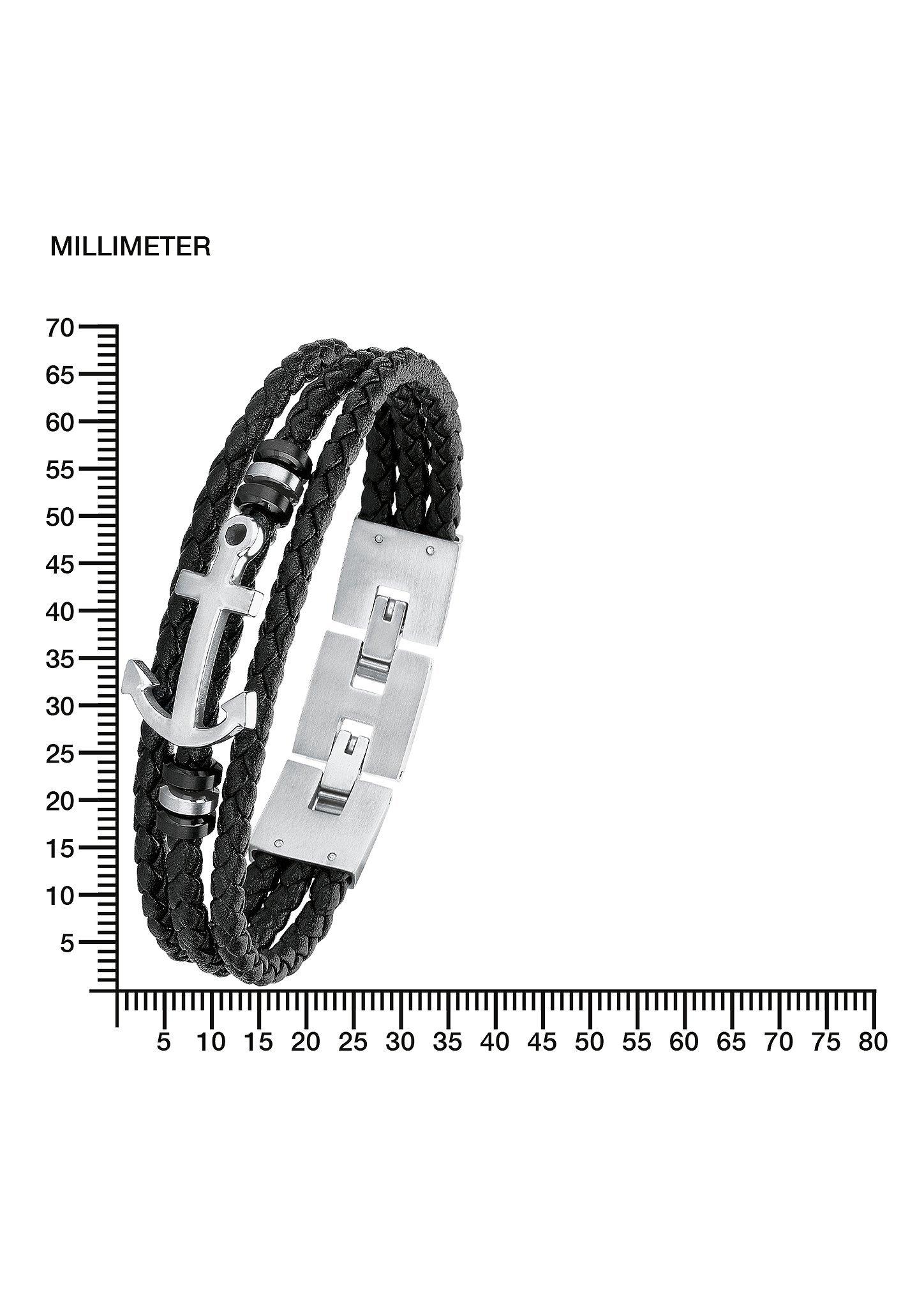 Leder-Armband mit Edelstahl-Anker  272.708.6412.0893-99B0
