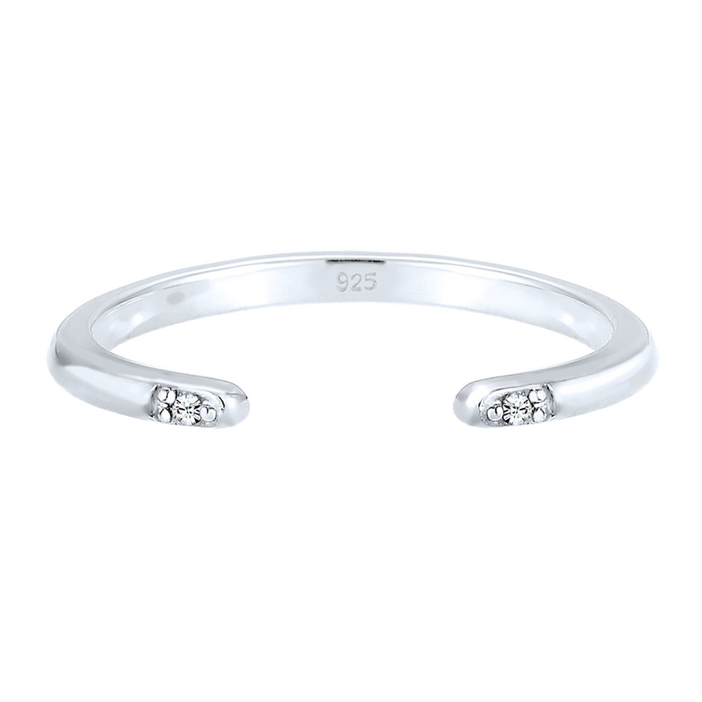 Elli Elli Bague Minimal Geo Kristalle 925 Silber Bague