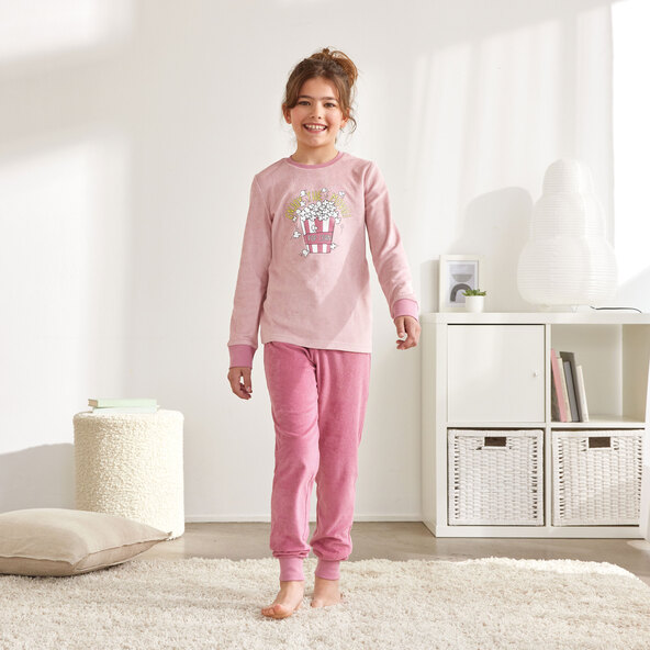 Frottee Pyjama, pink/weiß, 86/92, 2er Set