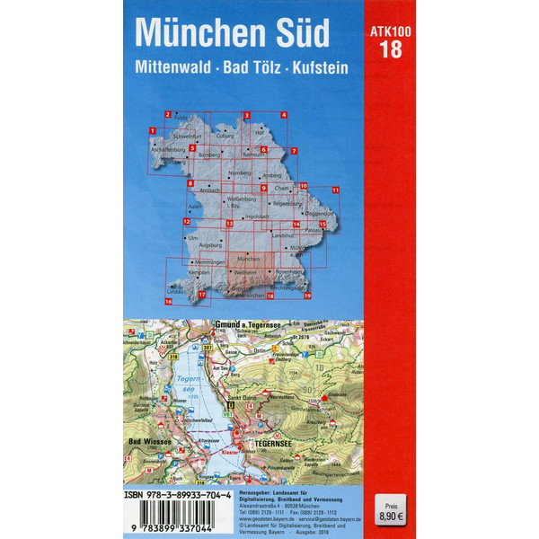 München Süd 1 : 100 000 - Wanderkarte