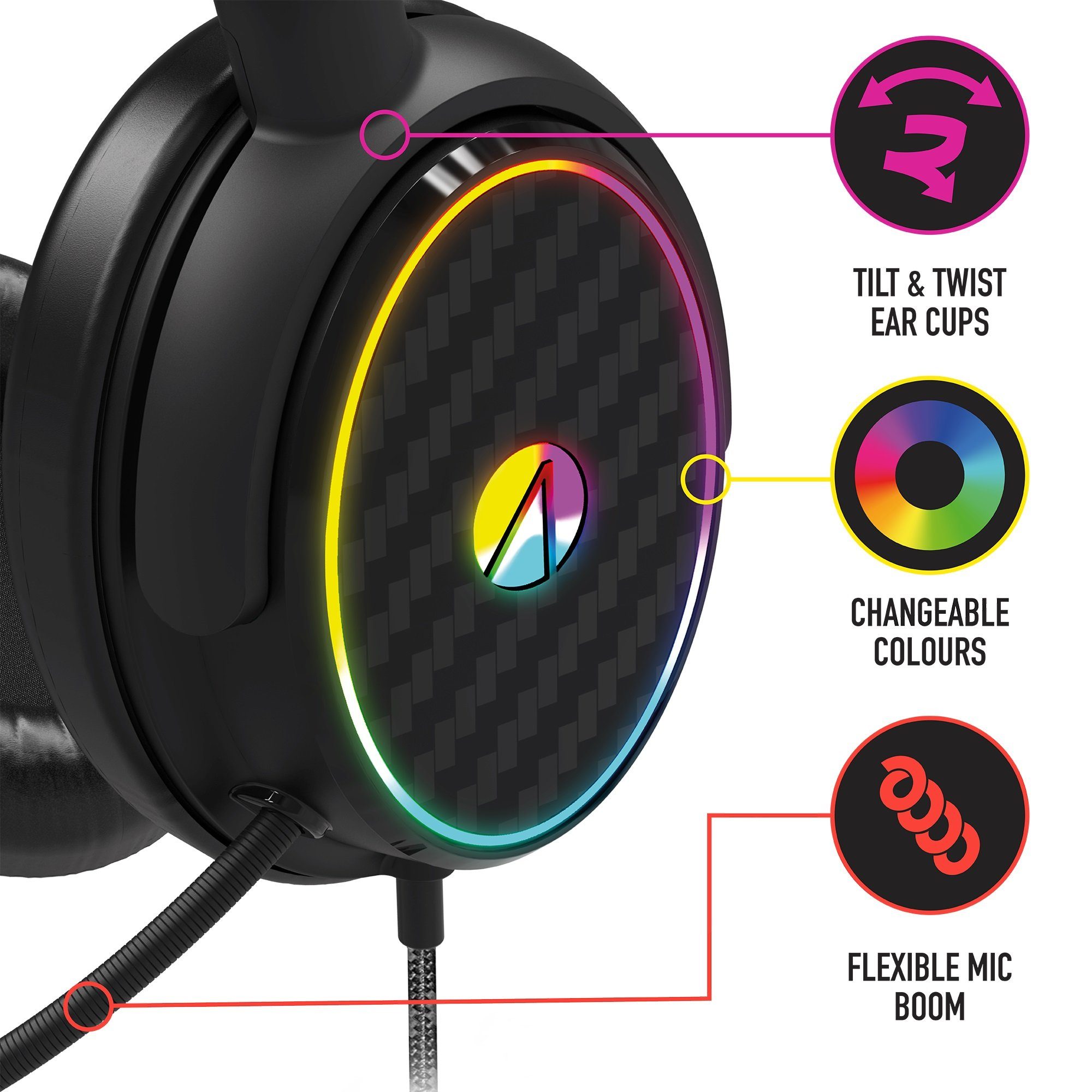Stealth Stereo Gaming Headset C6-100 mit LED Beleuchtung Gaming-Headset (Plastikfreie Verpackung)