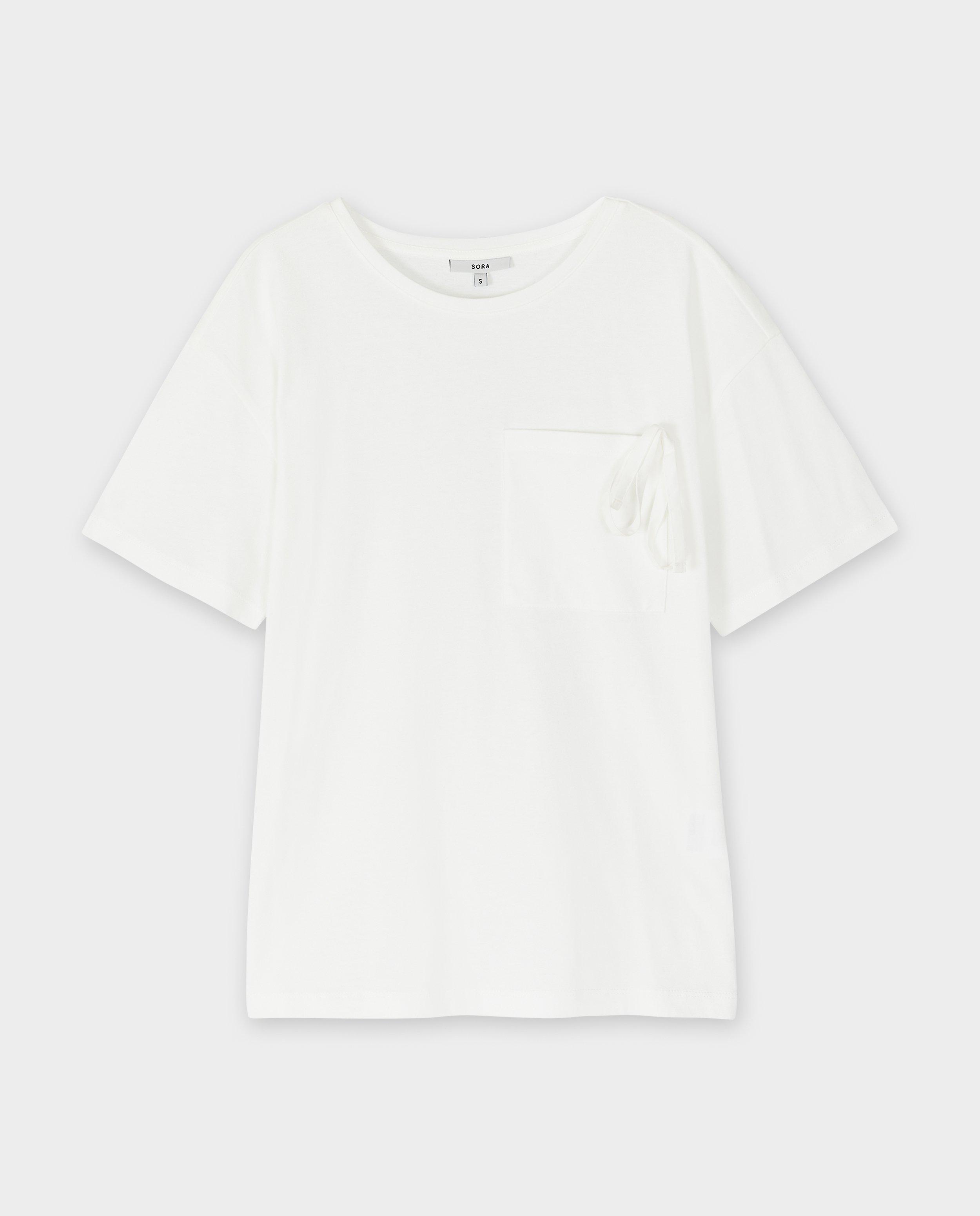 Tricou Sora Wit cu imprimeu alb