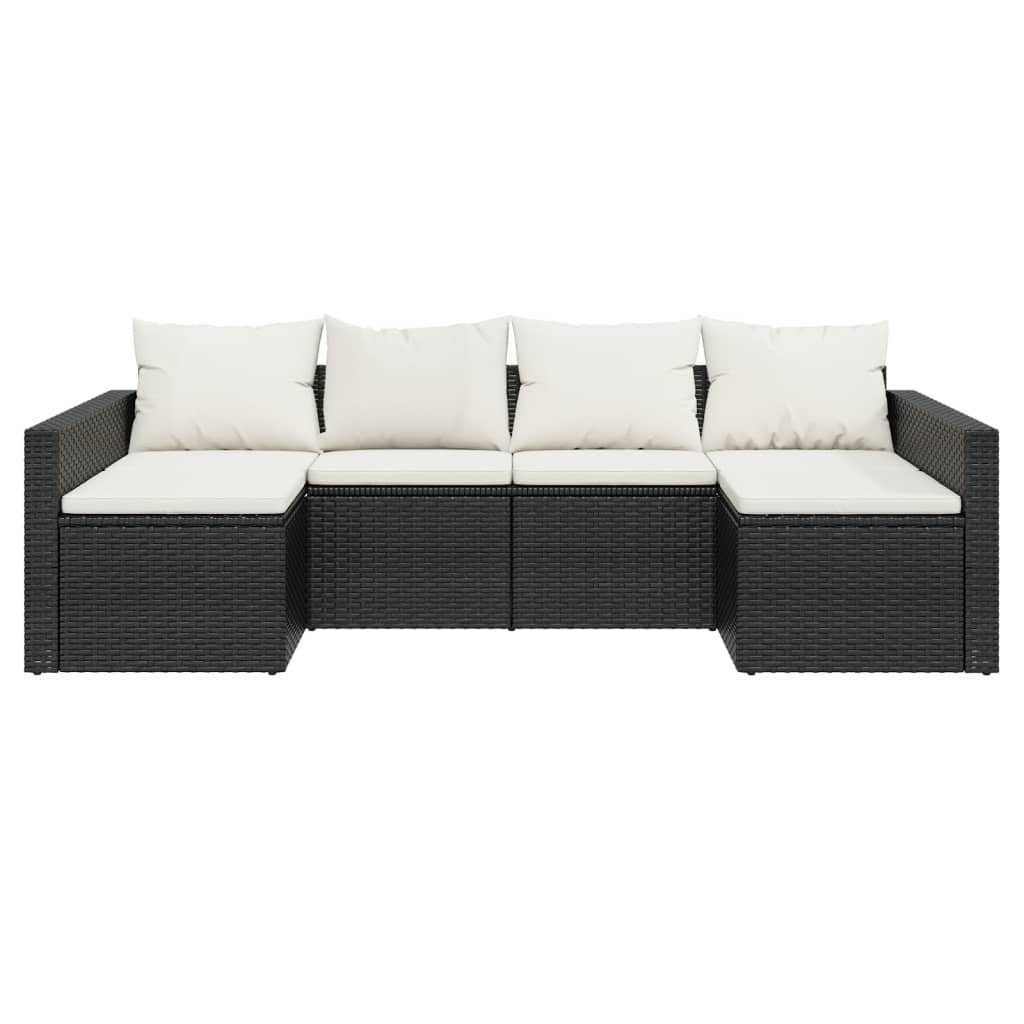 vidaXL Gartenlounge-Set 2-tlg. Garten-Lounge-Set mit Kissen Schwarz Poly Rattan, (2-tlg)