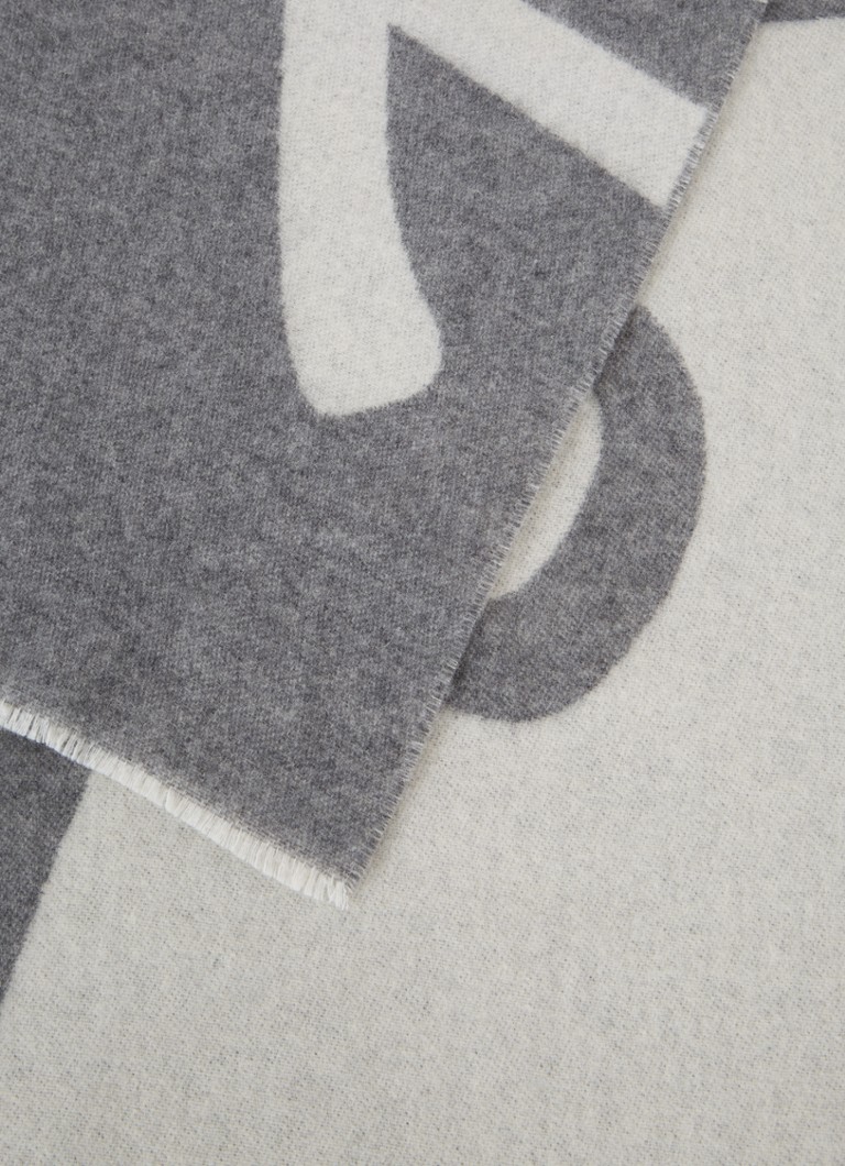 Eșarfă HUGO BOSS din amestec de lână cu logo, 180 x 40 cm
