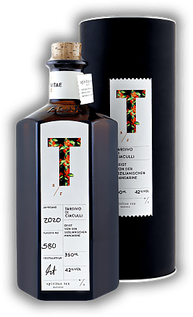 Spiritus Rex Tardivo di Ciaculli Geist von der sizilianischen Mandarine 0,35 Liter Spiritus Rex Tardivo di Ciaculli Geist von der sizilianischen Mandarine 0,35 Liter Ein Mandarinengeist der Extraklasse.  Jahrgang 2020 - 0,35	 Liter - Vol 42%