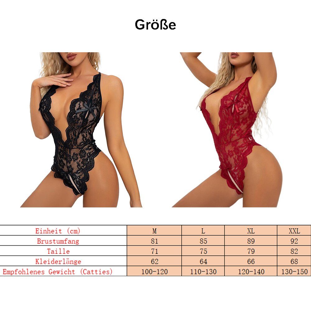 Mitternachtsliebe Body-Ouvert Body-OuvertSexy einteilige Unterwäsche,Spitzenstrumpfhose,sexy Dessous (1-tlg)