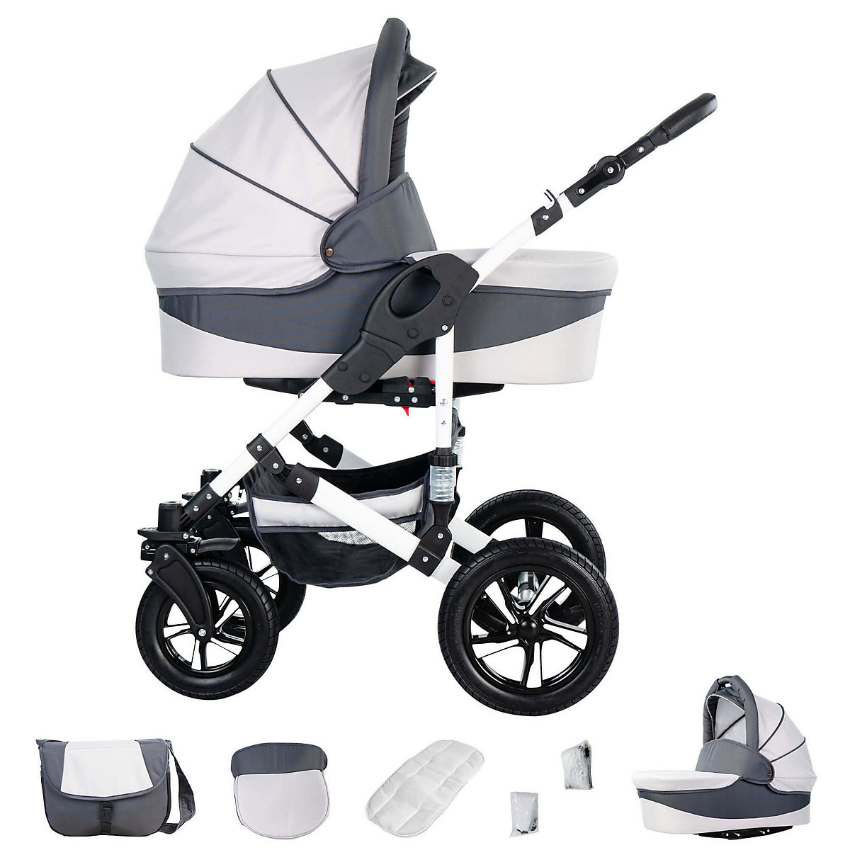 Hamburg | 3 in 1 Kombi Kinderwagen Komplettset | Luftreifen Kombikinderwagen