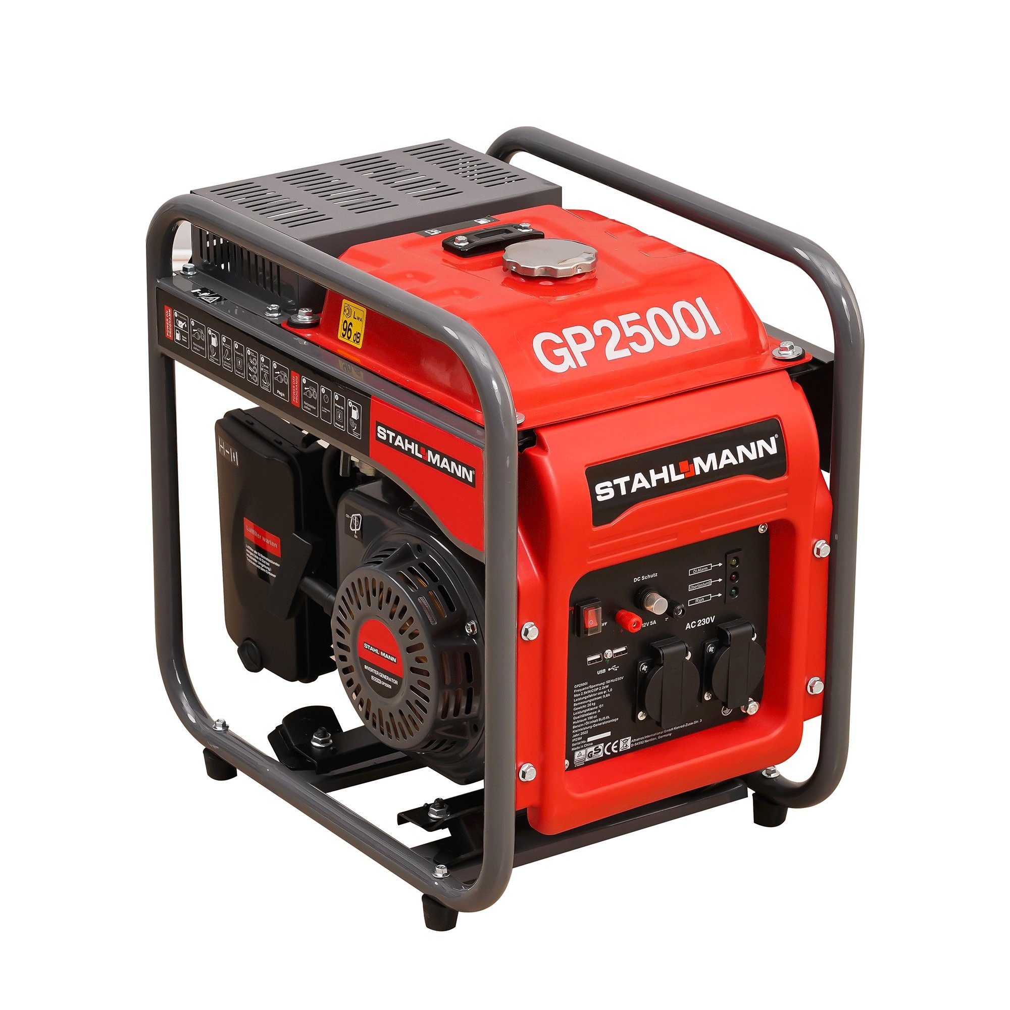 Stahlmann Stromerzeuger Stahlmann Inverter Stromerzeuger Stromgenerator GP2500I, 2500 Watt, Notstromaggregat Benzin - leise und kraftvoll, Stromaggregat oder Generator optimal für Hausversorgung, 2.5 in kW, (1x Stahlmann Stromerzeuger GP2500I), 2500W