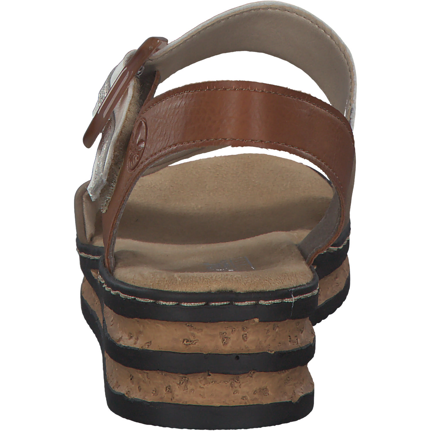Rieker 62964, Plateau-Sandaletten, Damen, camel/offwhite/beige-gold/caye
