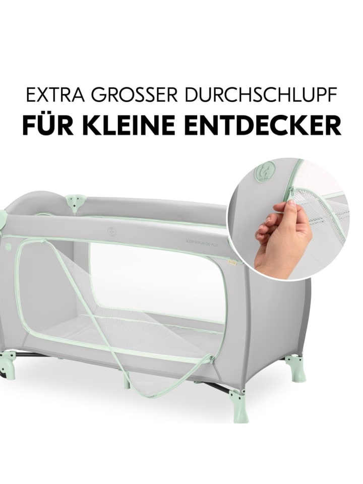 Hauck Reisebett Sleep N Play Go Plus (mit Rollen und seitlichem in grau günstig kaufen onesize