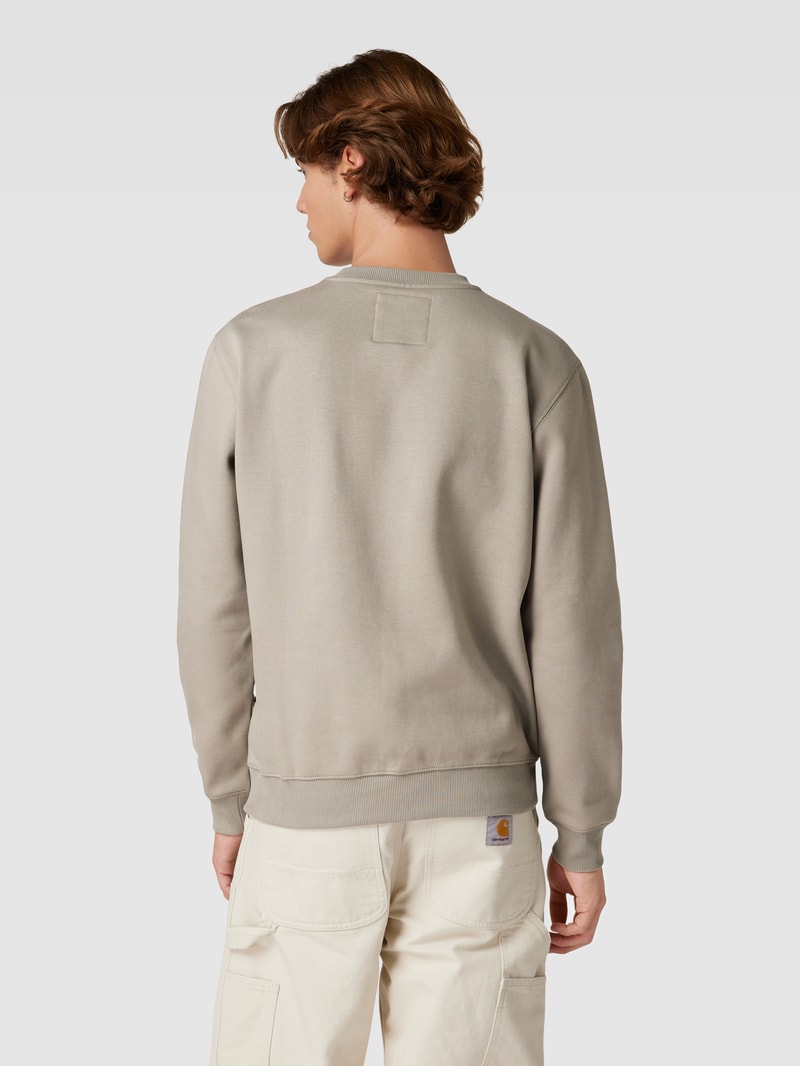 Sweatshirt mit Label-Stitching Modell 'RAW.' in beige