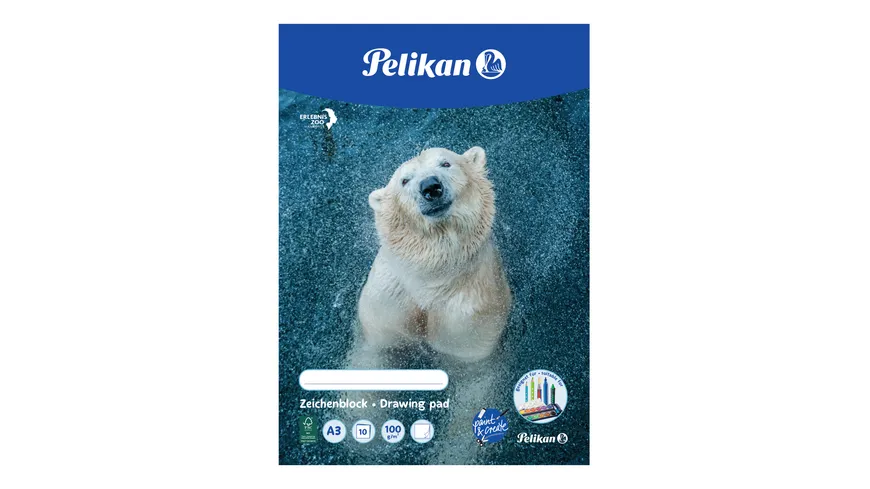 Pelikan Zeichenblock A3 sortiert 10 Blatt 100g/qm