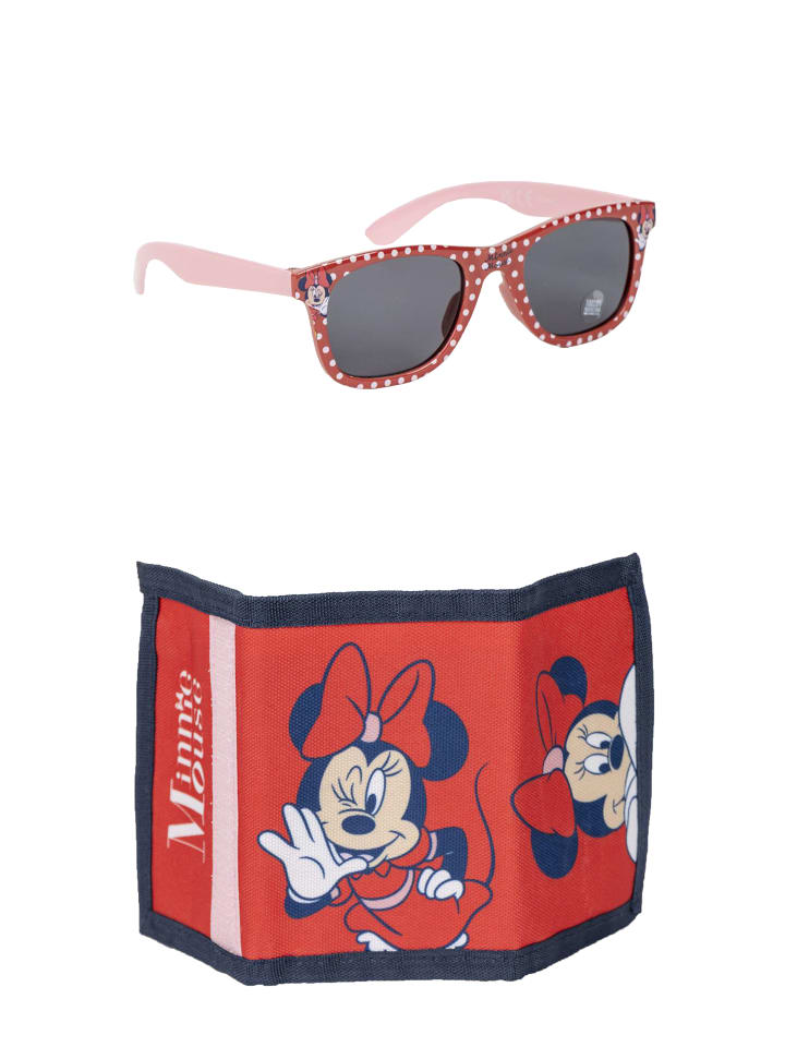 Disney Minnie Mouse 2 tlg. Set: Sonnenbrille mit Portemonnaie in Rot günstig kaufen onesize
