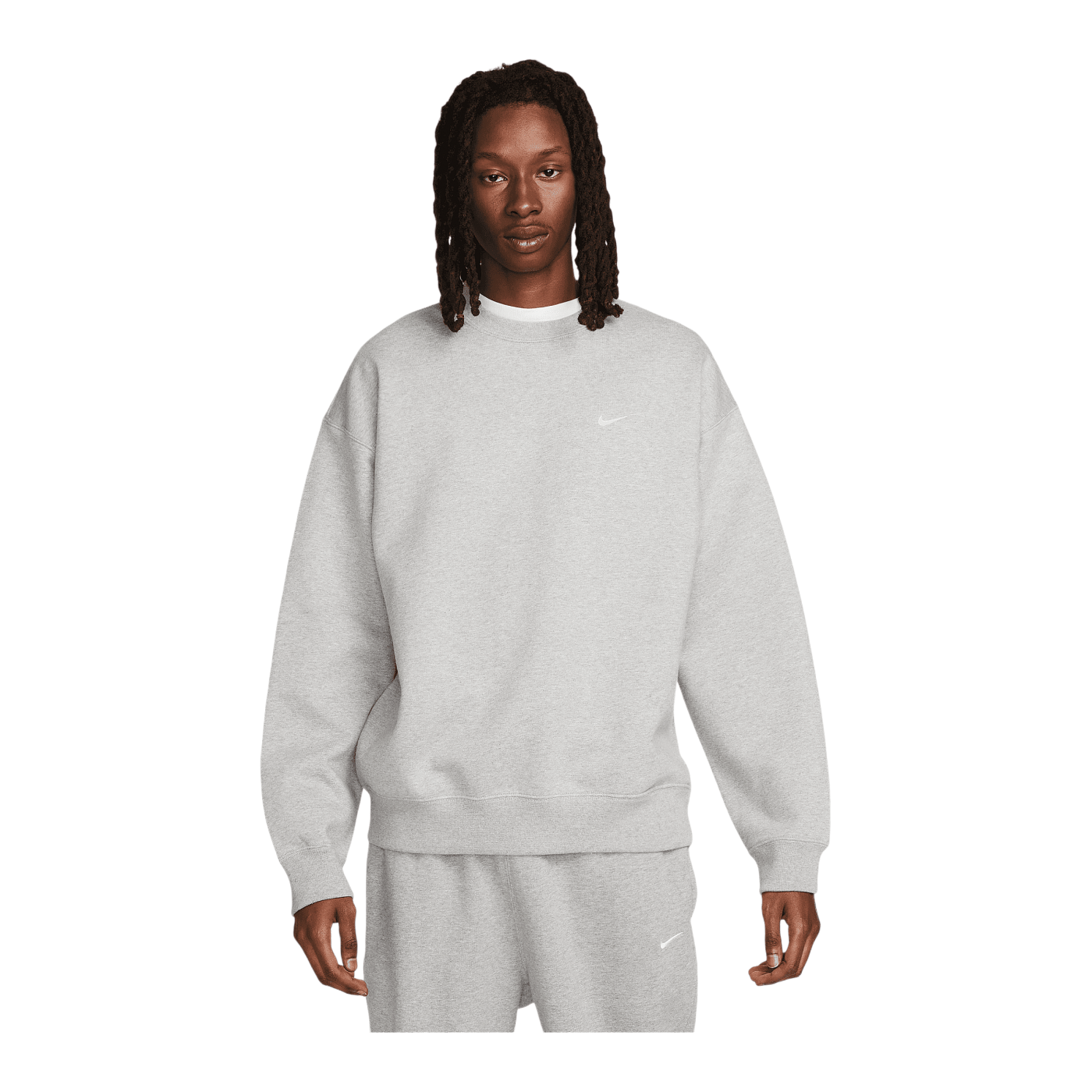 Nike Fleece Solo Swoosh Crew Sweatshirt Grau F063