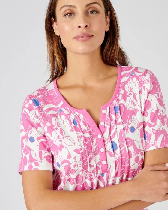 Tee-shirt col tunisien pur coton