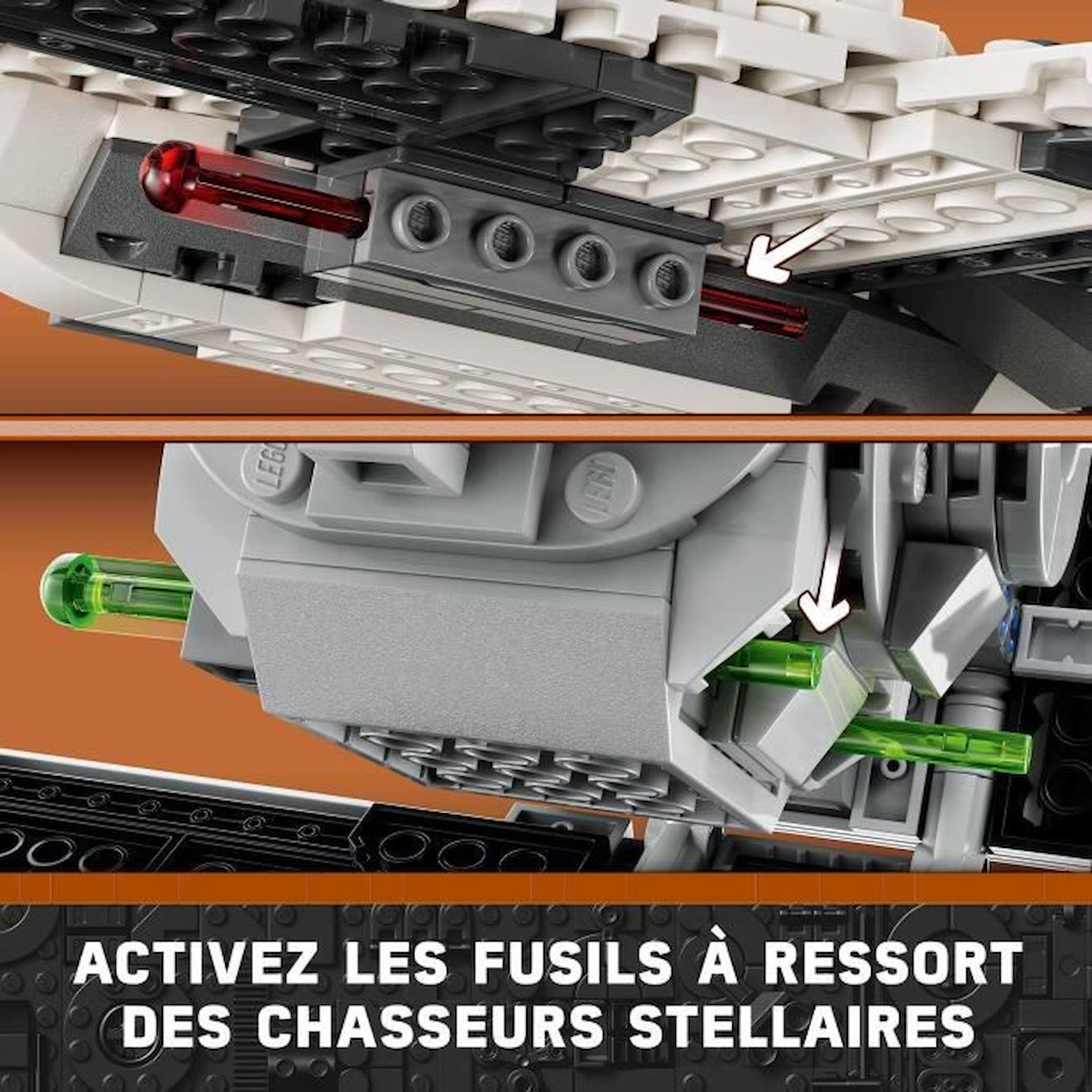 LEGO Star Wars 75348 Le Chasseur Fang Mandalorien Contre le TIE Interceptor, Jouet de Vaisseaux blanc