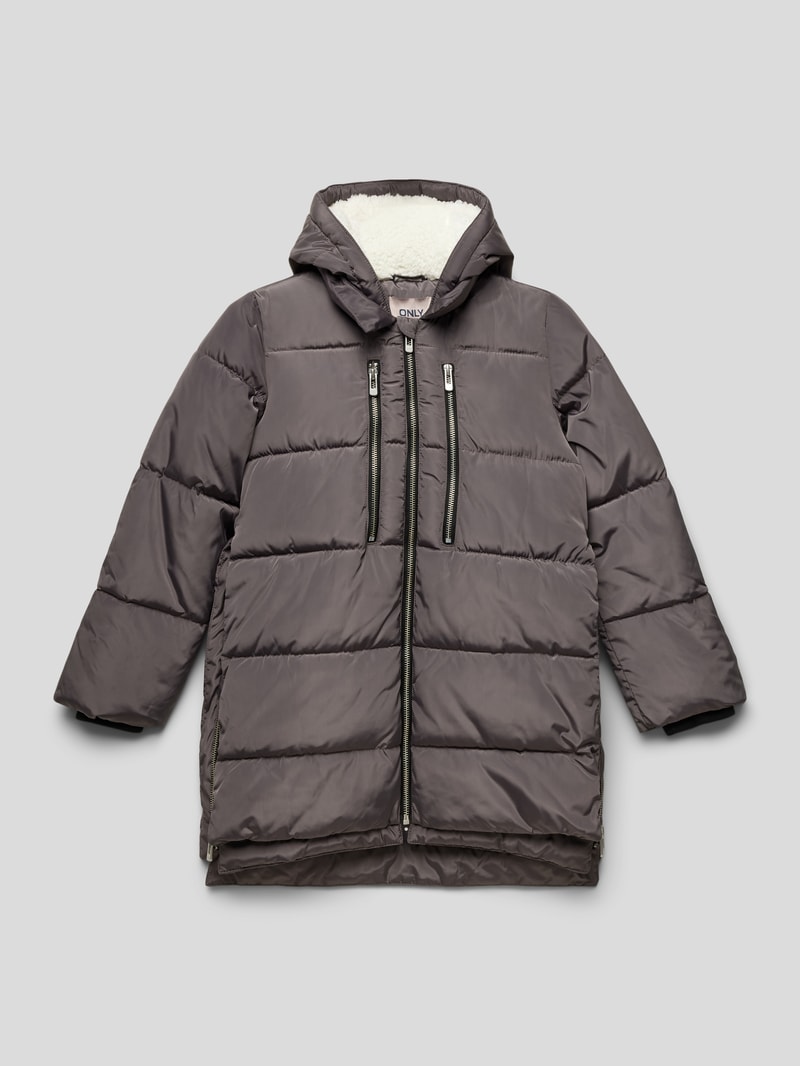 Steppjacke mit Kapuze Modell 'KOGNORA' in schlamm
