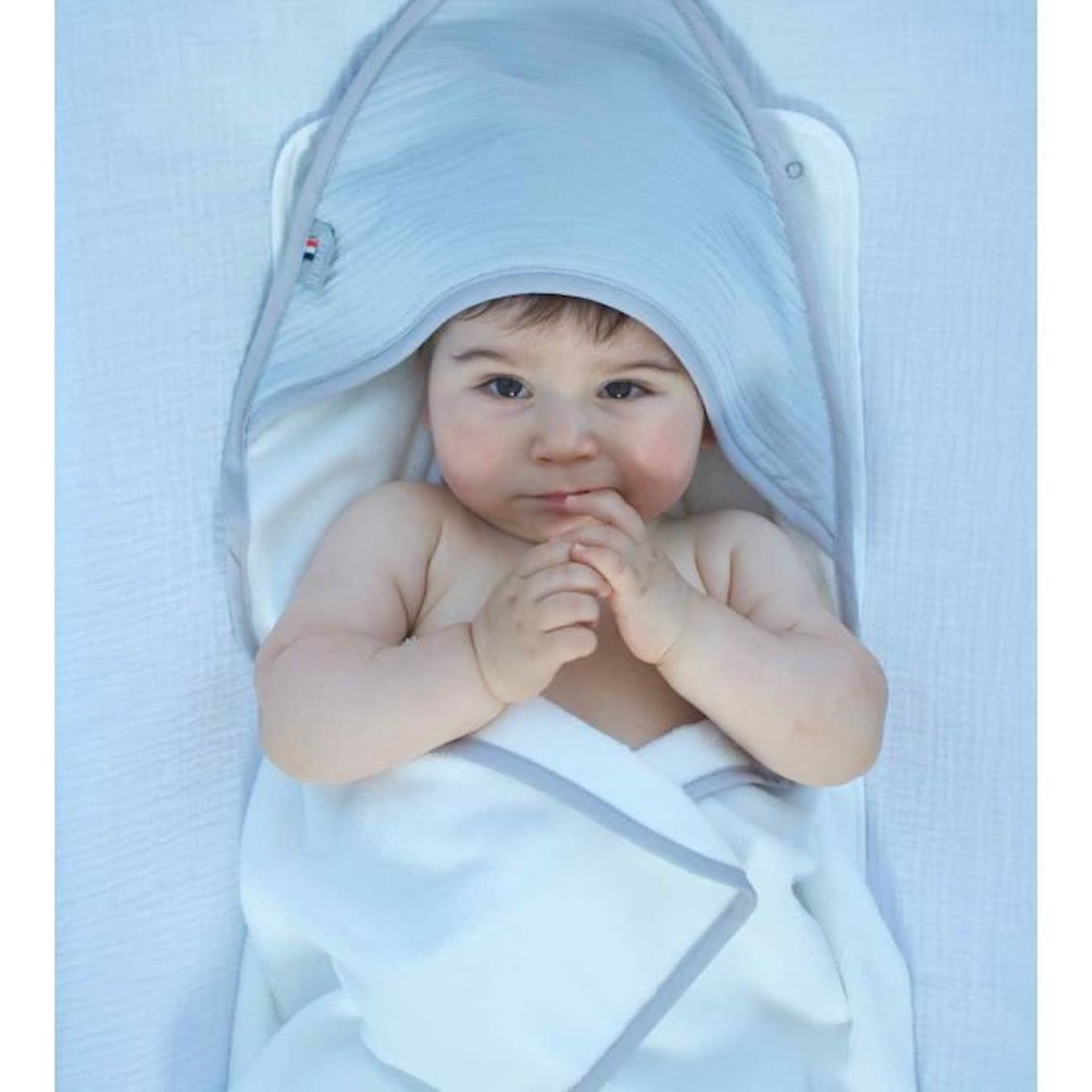 Cape de bain en gaze de coton, Jeanne Gris clair TU Gris Clair gris
