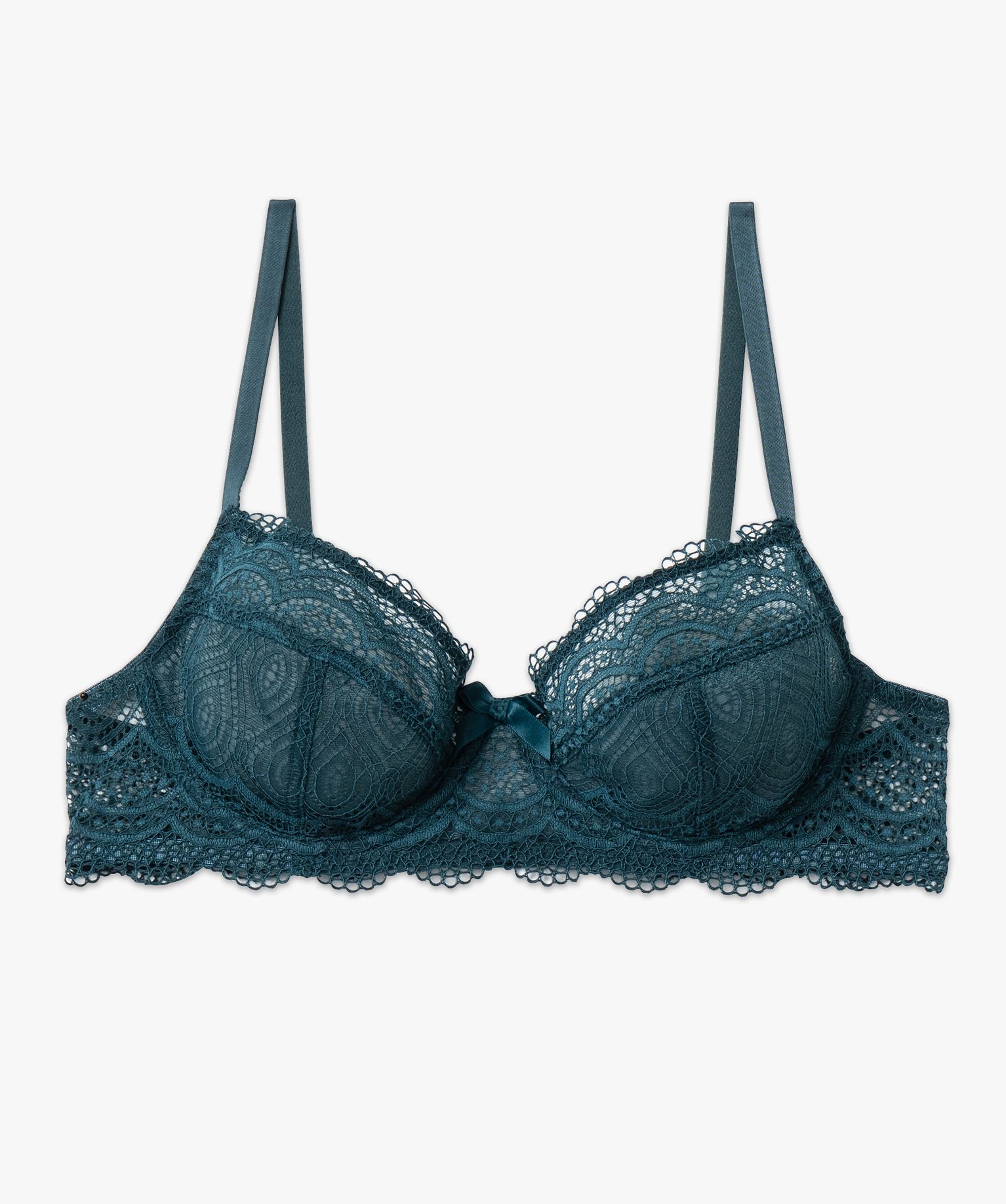 Soutien-gorge forme corbeille en dentelle femme bleu | GEMO