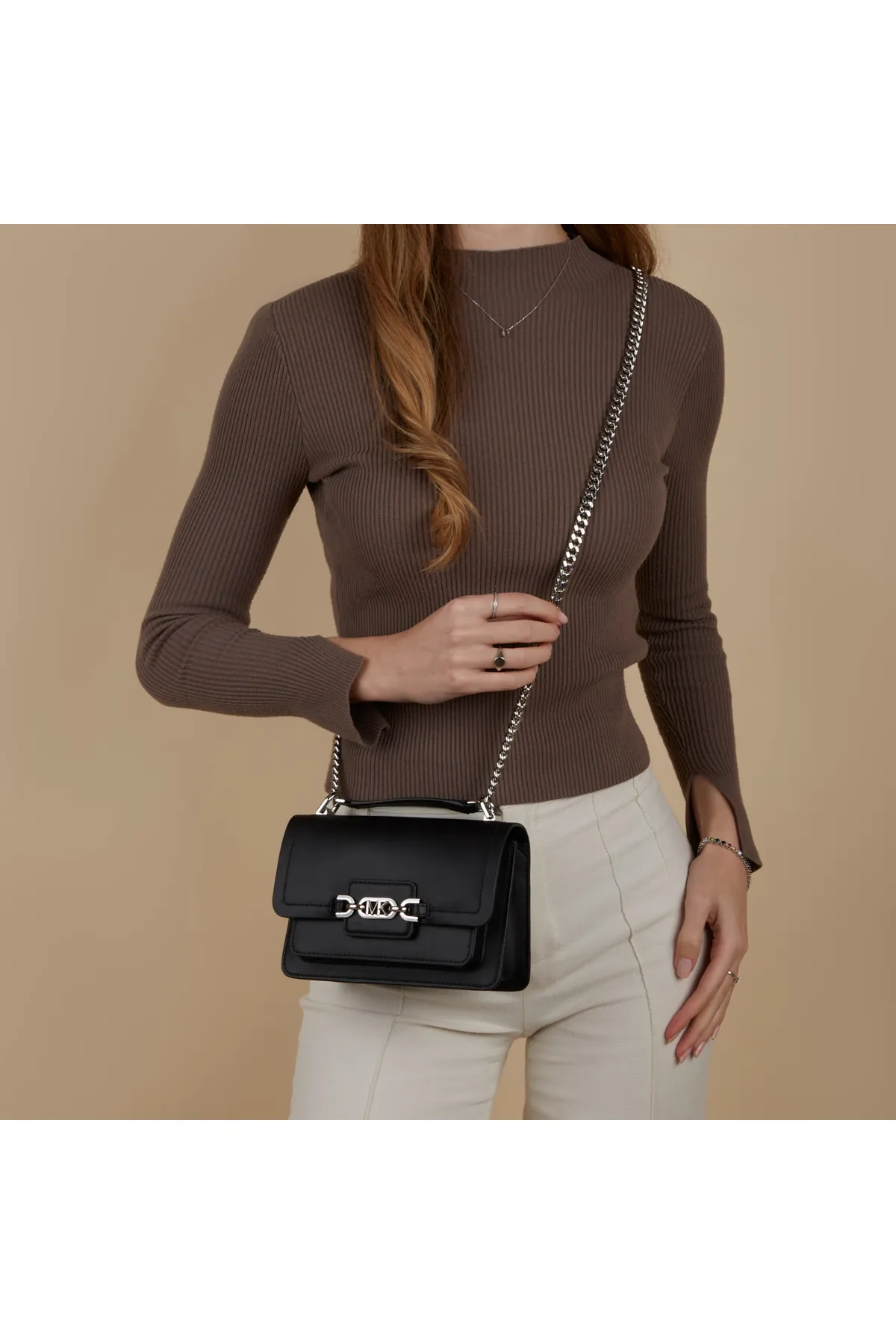 1'ASLAN  Michael Kors Heather Damen Umhängetasche Schwarz 32s2s7hc0l-001