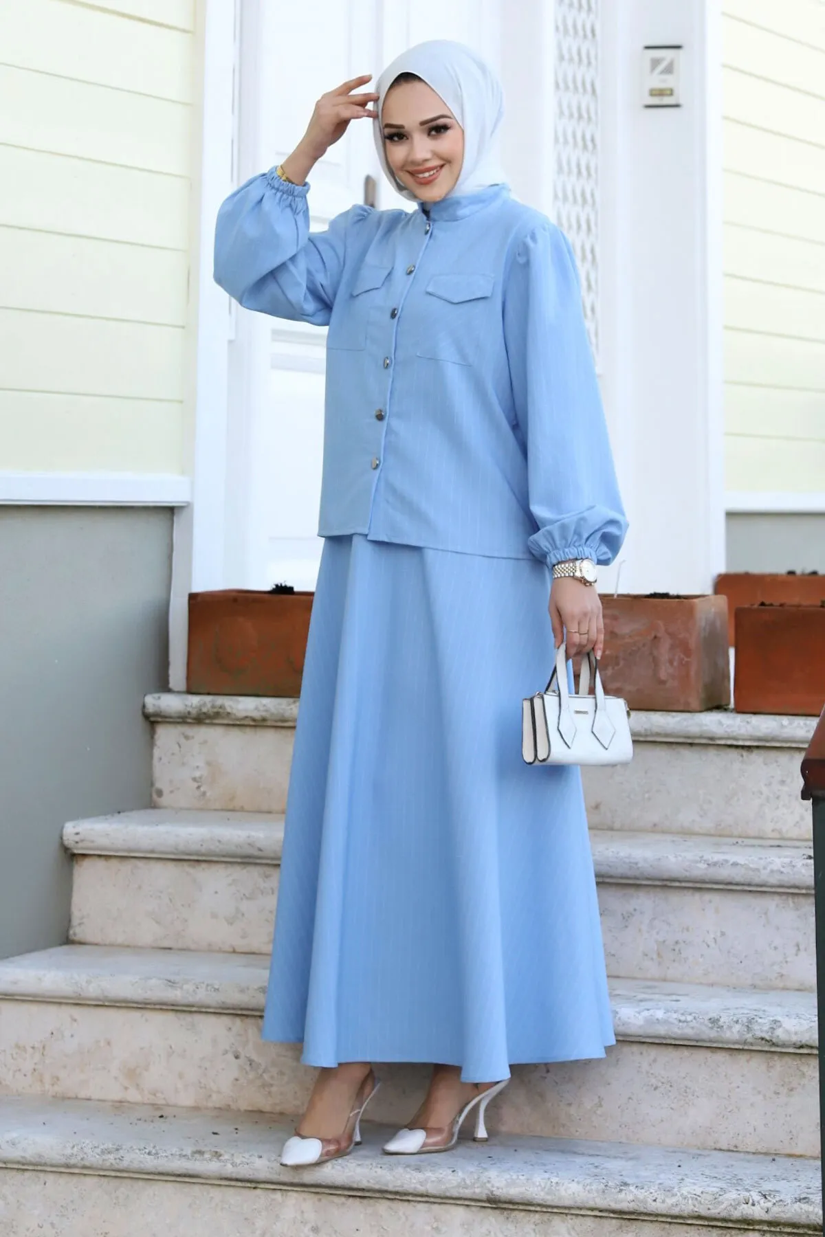 Tesettür Dünyası  Zweiteiler - Blau - Regular Fit