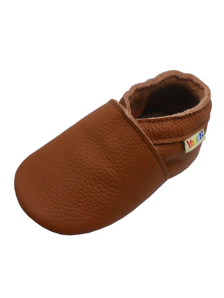 Yalion Leder-Krabbelschuhe in Braun günstig kaufen