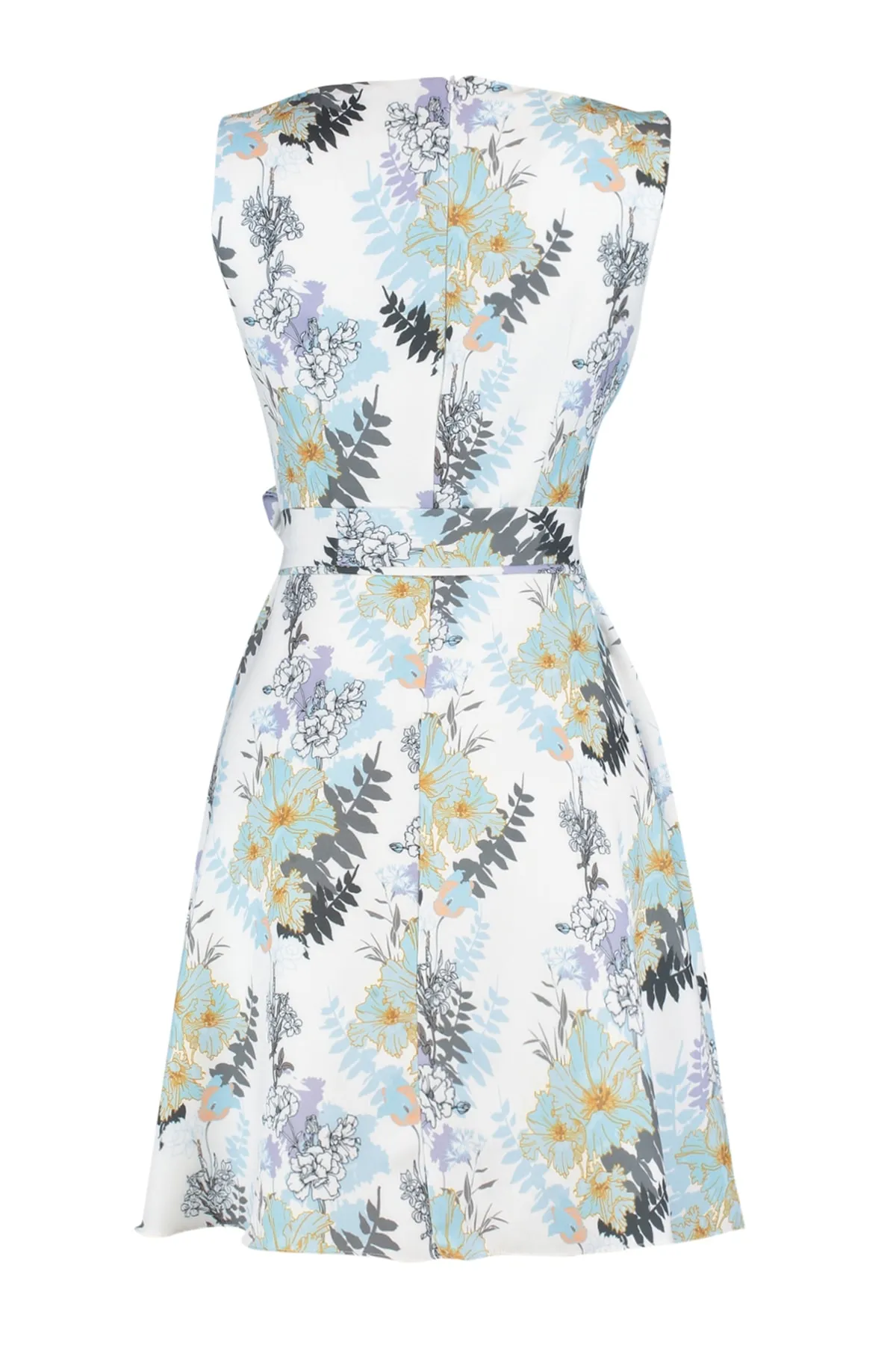 Trendyol Collection  Mehrfarbiges Mini-Webkleid mit Gürtel TWOSS20EL0750