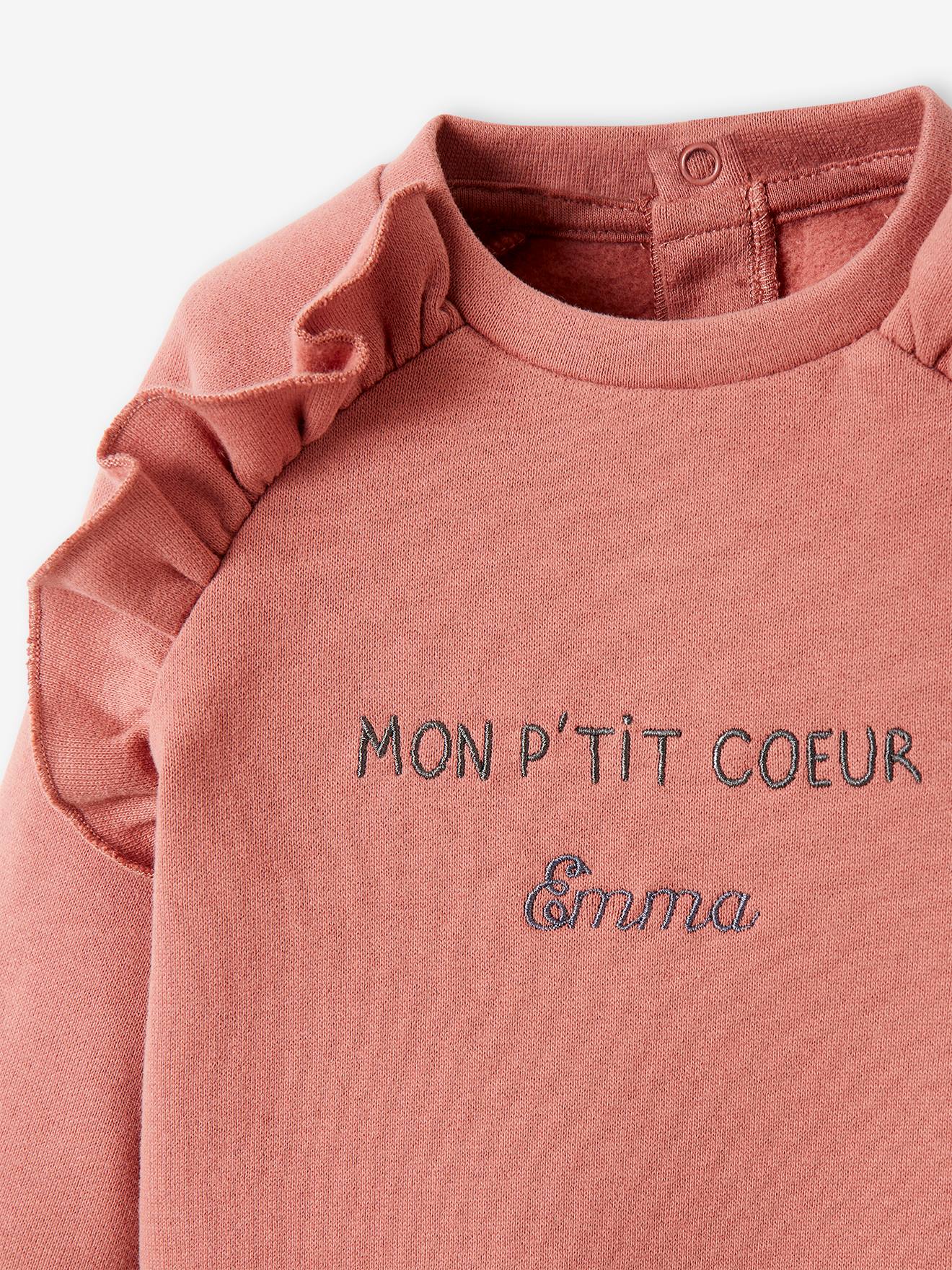 Sweat bébé en molleton personnalisable rouge