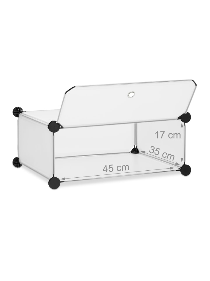 relaxdays Schuhschrank in Transparent - (B)49 x (H)107 x (T)37 cm günstig kaufen onesize