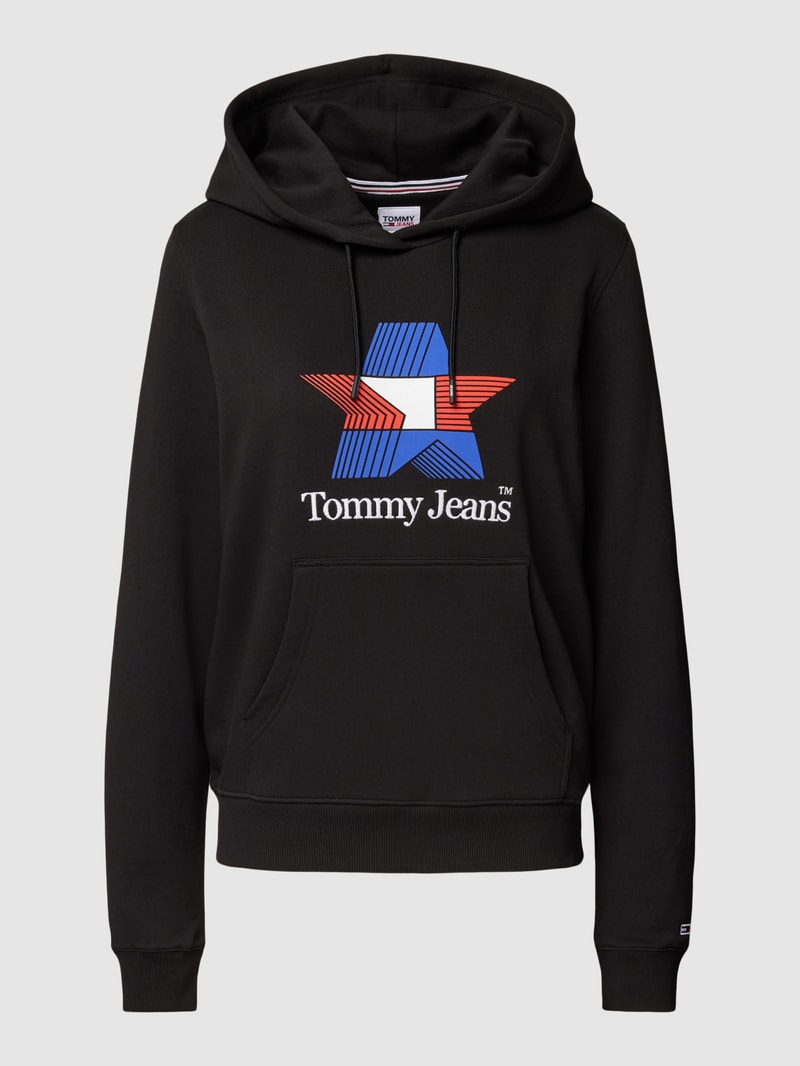 Hoodie mit Motiv-Print Modell 'STAR' in schwarz