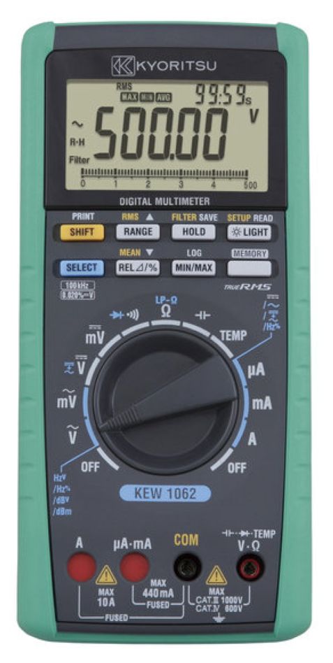 Kyoritsu 010620001B Digitale TRMS Multimeter, low-pass filter, incl. logging functie