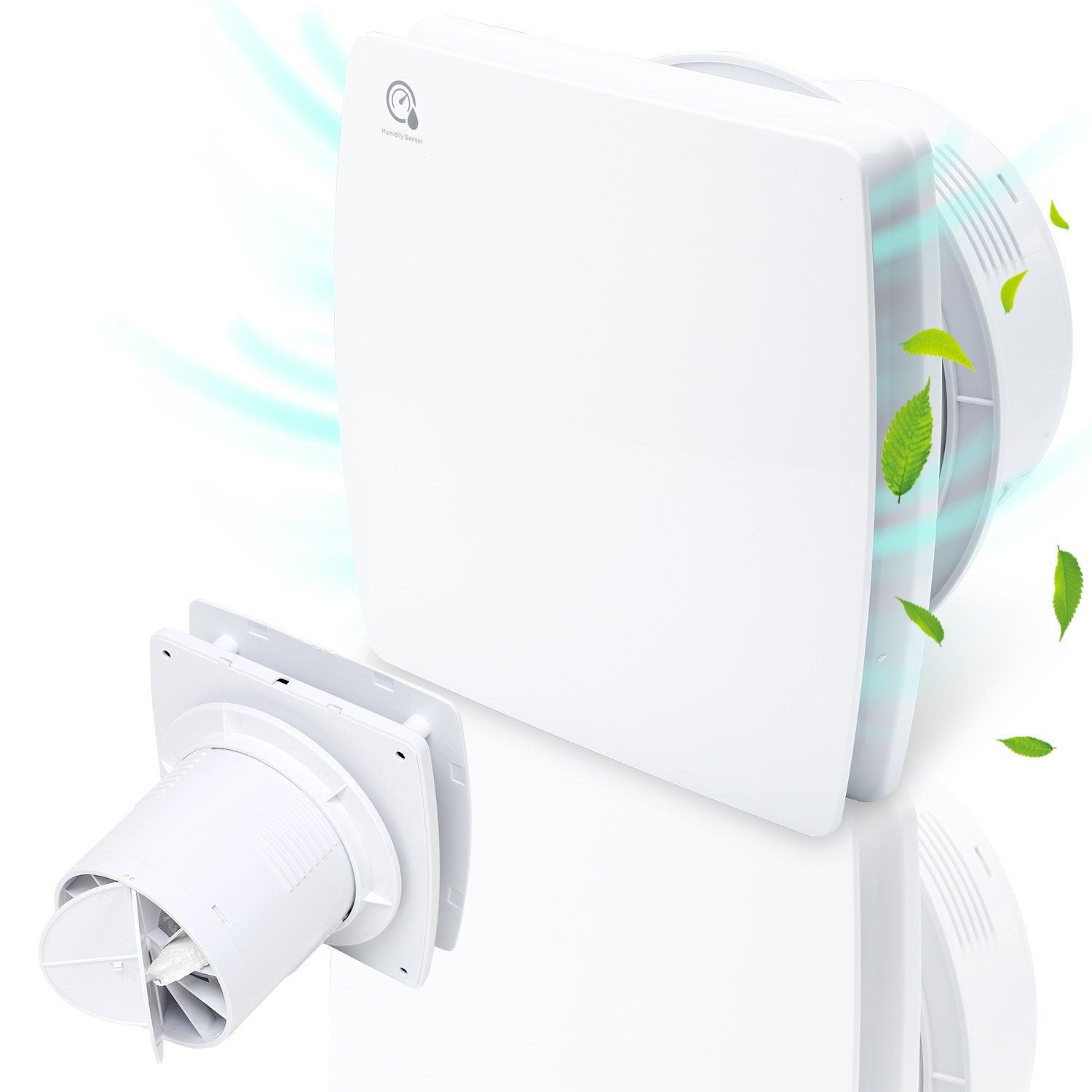 Yakimz Wandventilator Badlüfter mit Feuchtsensor und Nachlauf und Timer 10/15cm
