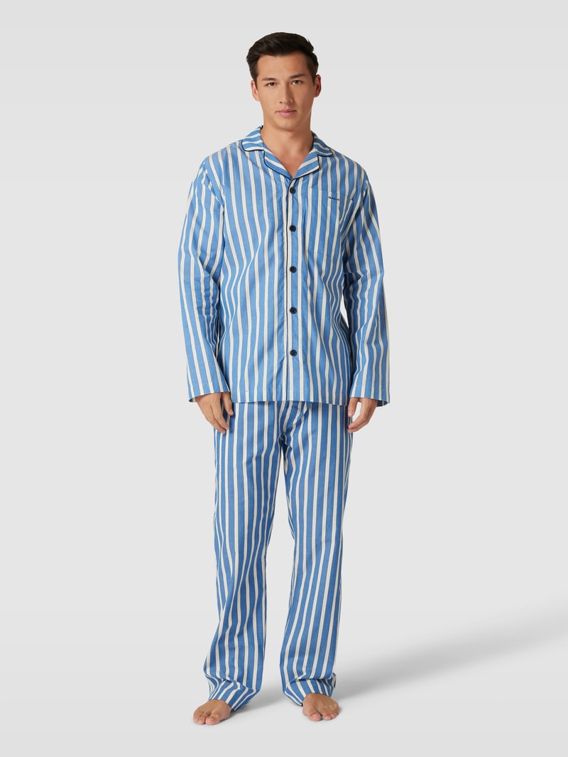 Pyjama mit Streifenmuster Modell 'OXFORD' in blau
