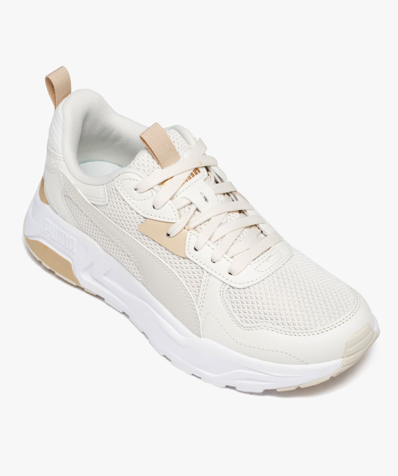 Baskets femme unies en mesh style running - Puma beige | GEMO