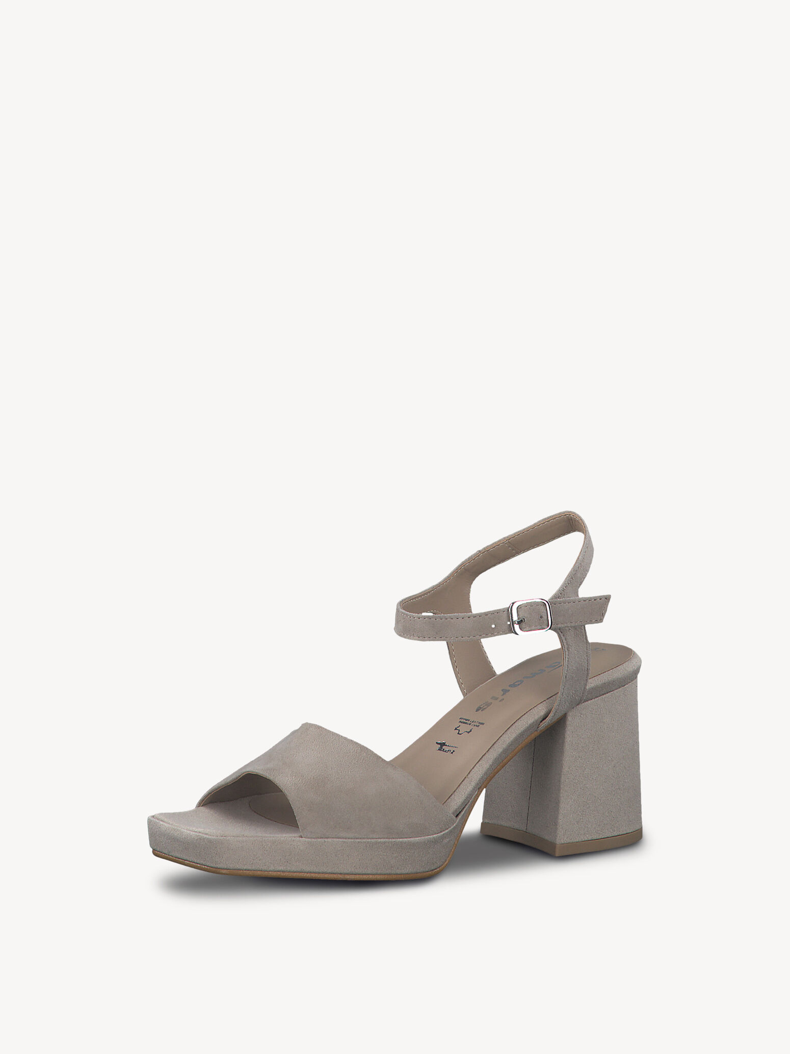 Sandale à talon en cuir - beige