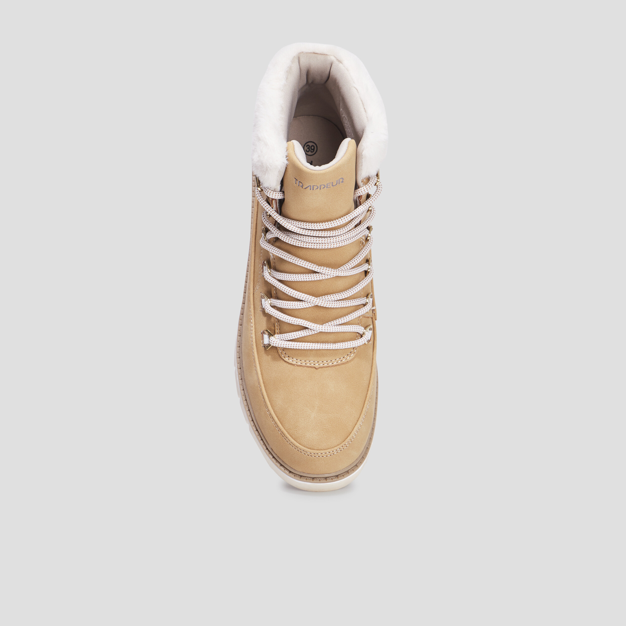 Bottines fourrées à lacets Trappeur sable femme | La Halle
