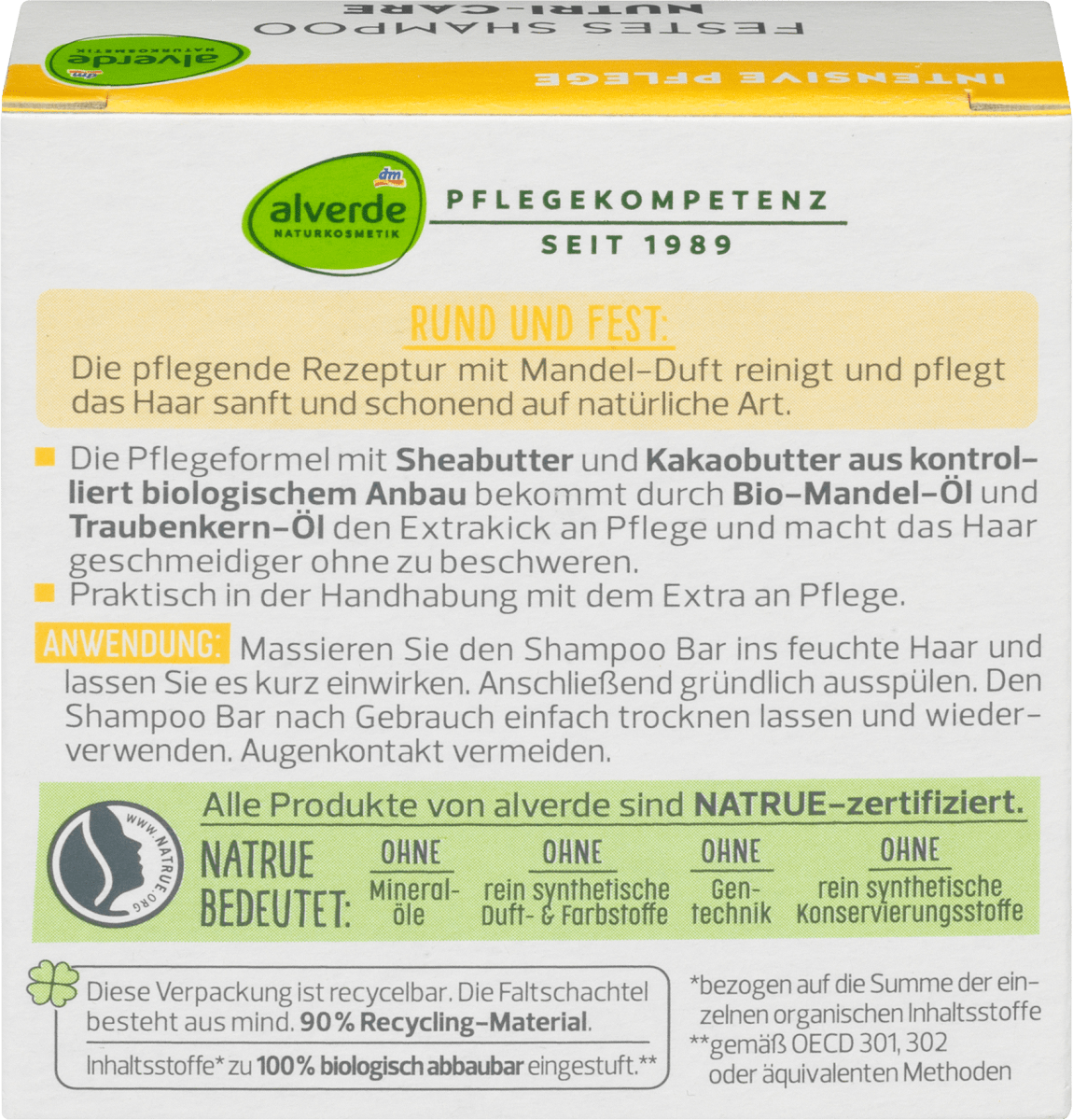 Festes Shampoo Nutri-Care, 60 g