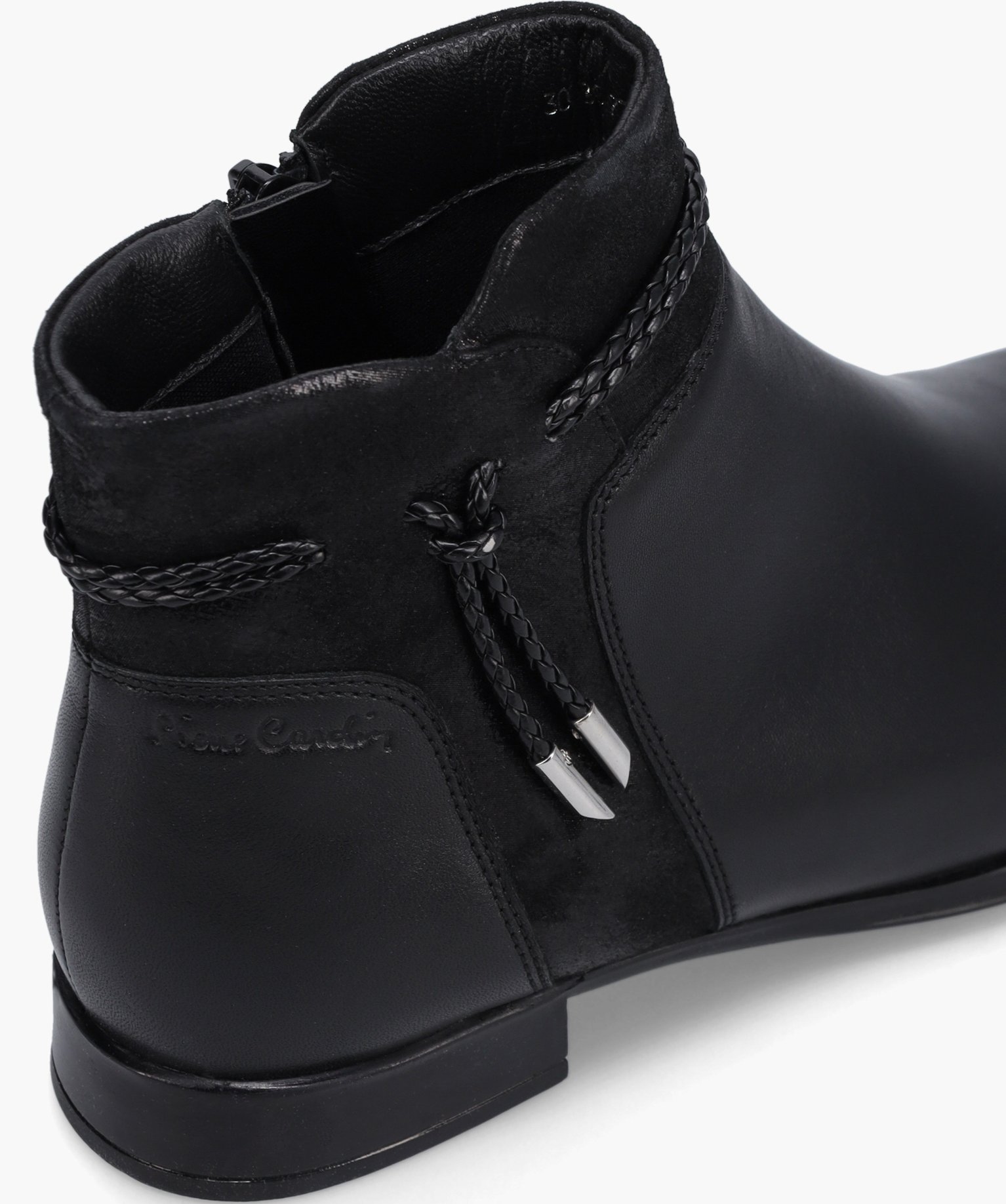 Boots femme dessus cuir uni et cuir fantaisie – Pierre Cardin noir | GEMO