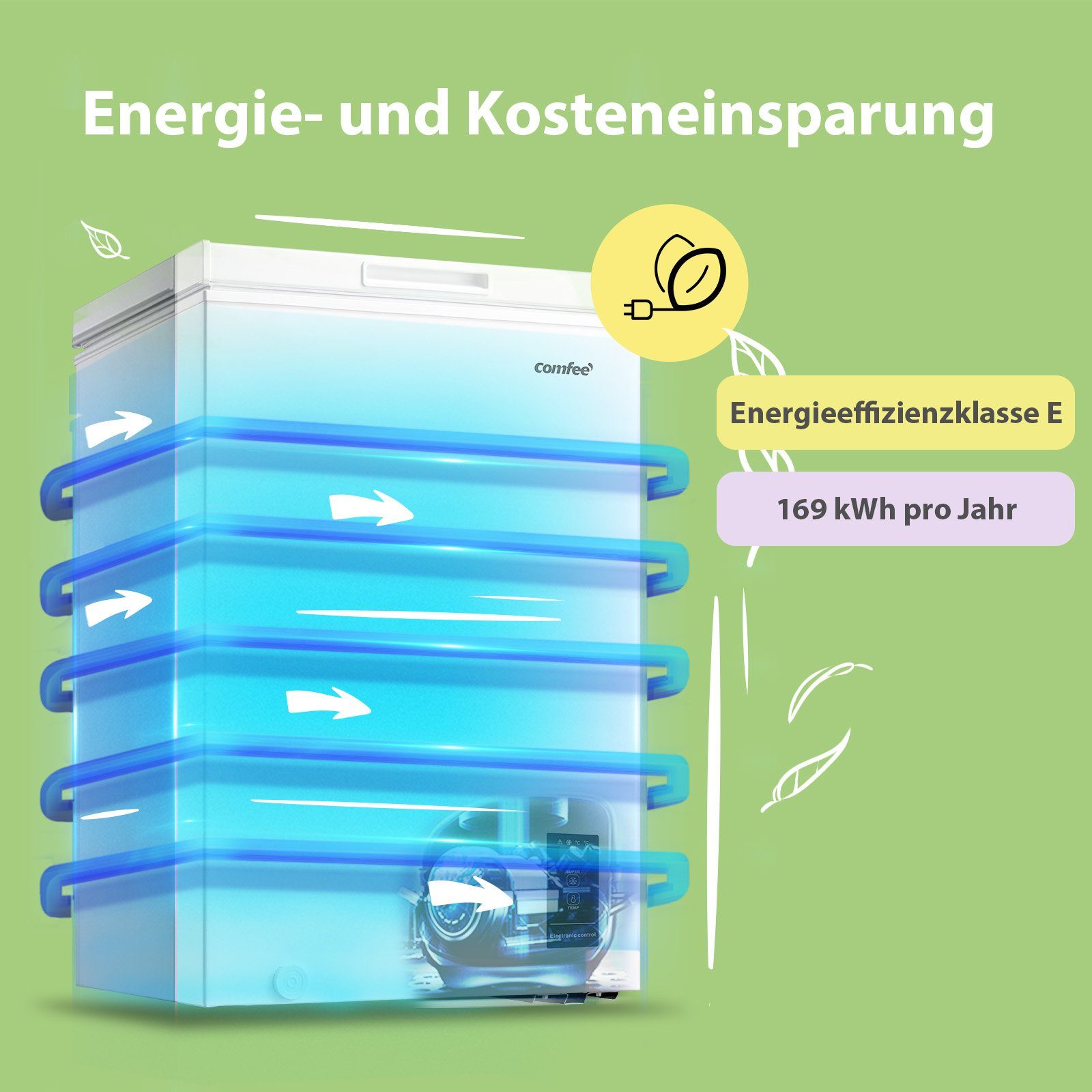 comfee Gefriertruhe RCC100WH2(E), 54.5 cm breit, 99 l