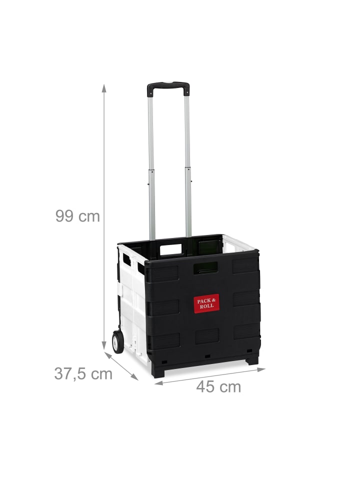 relaxdays Einkaufstrolley in Schwarz/ Grau günstig kaufen onesize