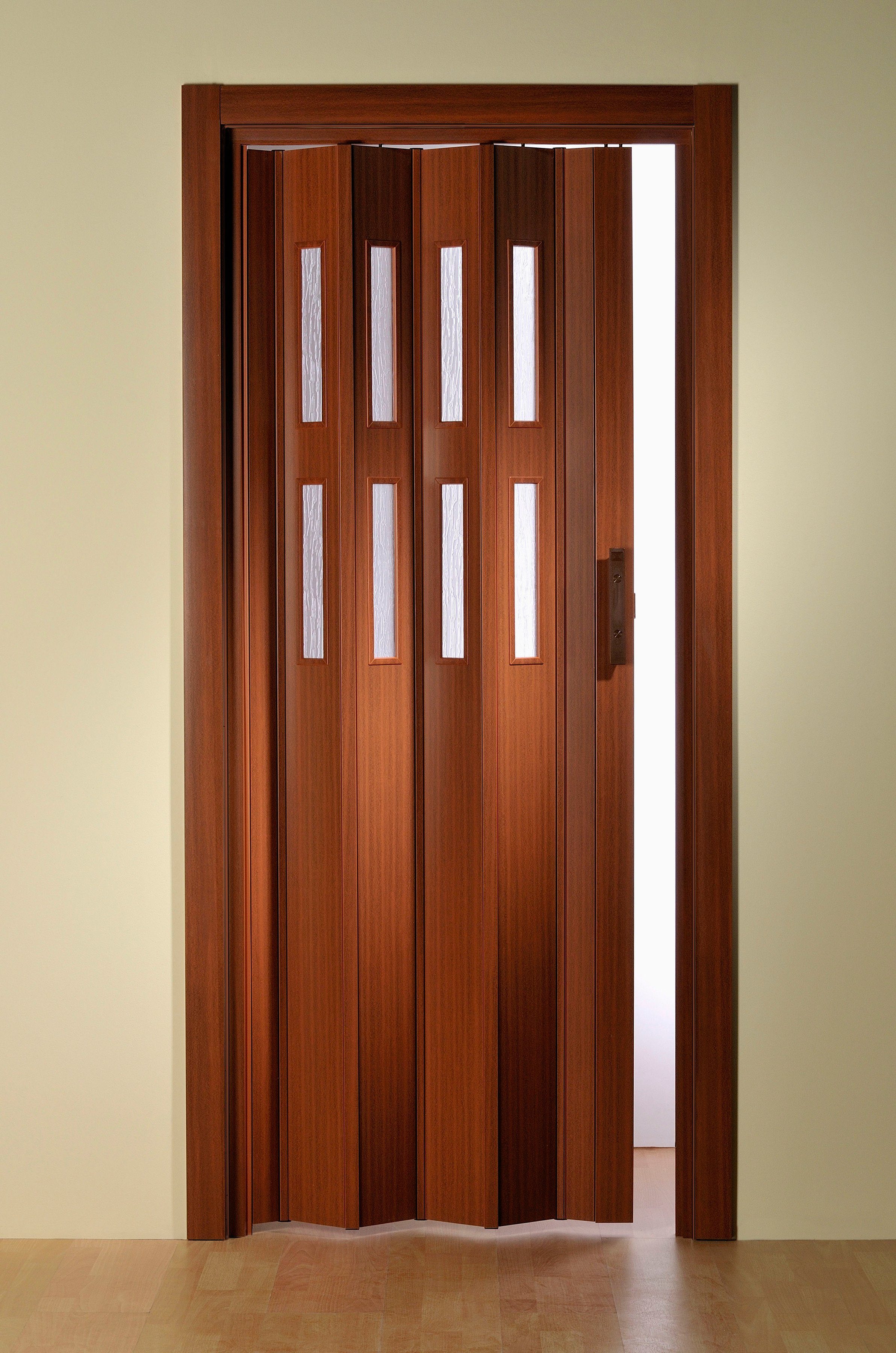 Forte Falttür Luciana, mahagonie, m. 2 Fenster, Festmaß 88,5 x 202 cm