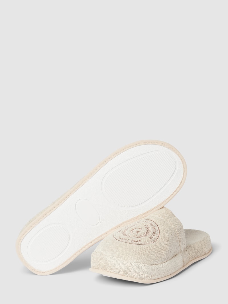 Hausschuhe mit Label-Stitching Modell 'CREST' in sand
