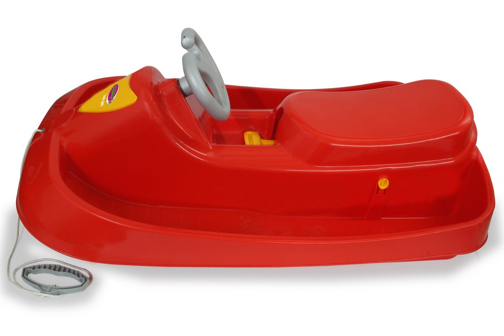 Jamara e.K. JAMARA-461100-Snow Play Bob Ralley 100 cm rot mit Lenkrad