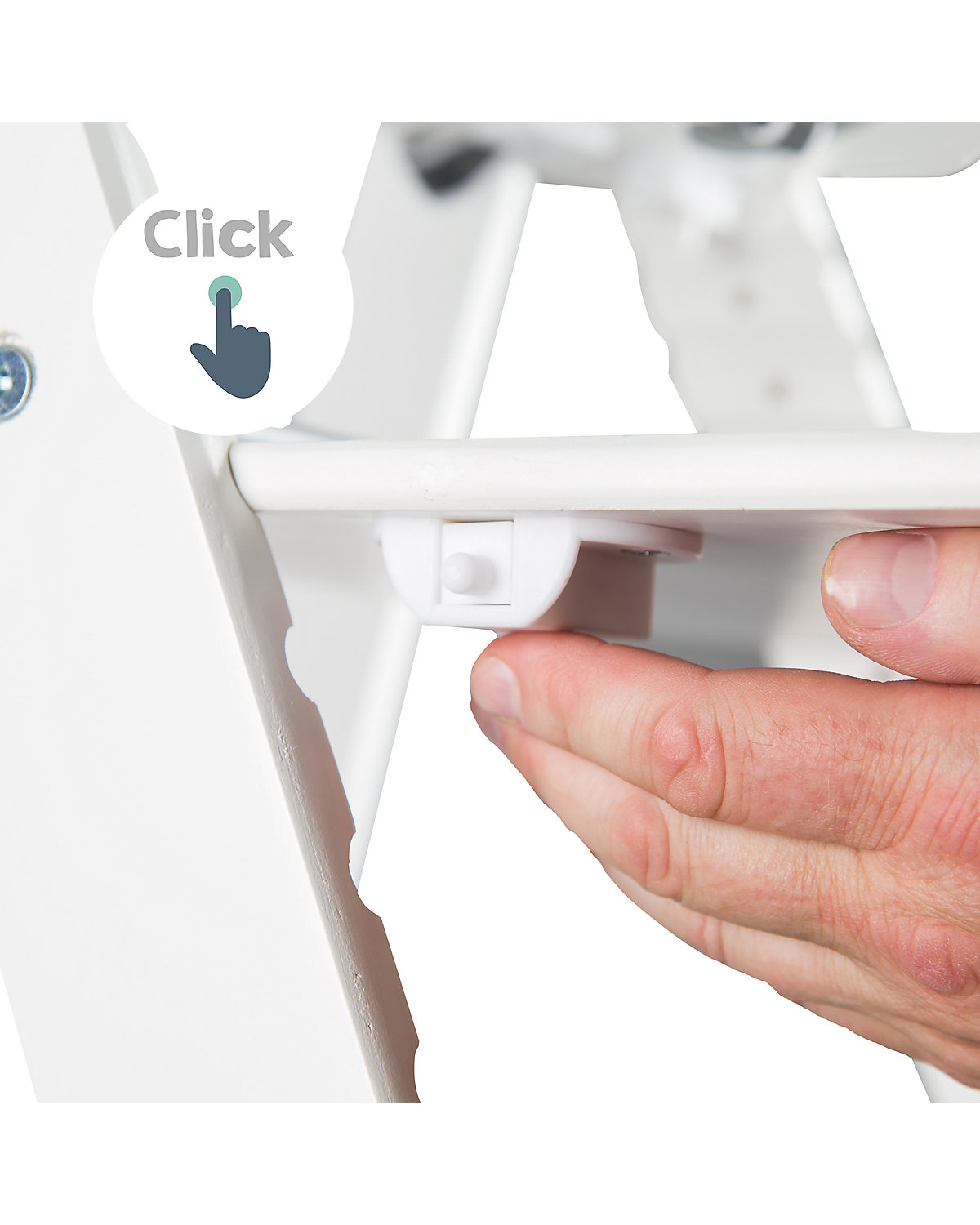 Treppenhochstuhl 'Sit Up Click', mitwachsend, innovativer Klickverschluss, Holz, weiß