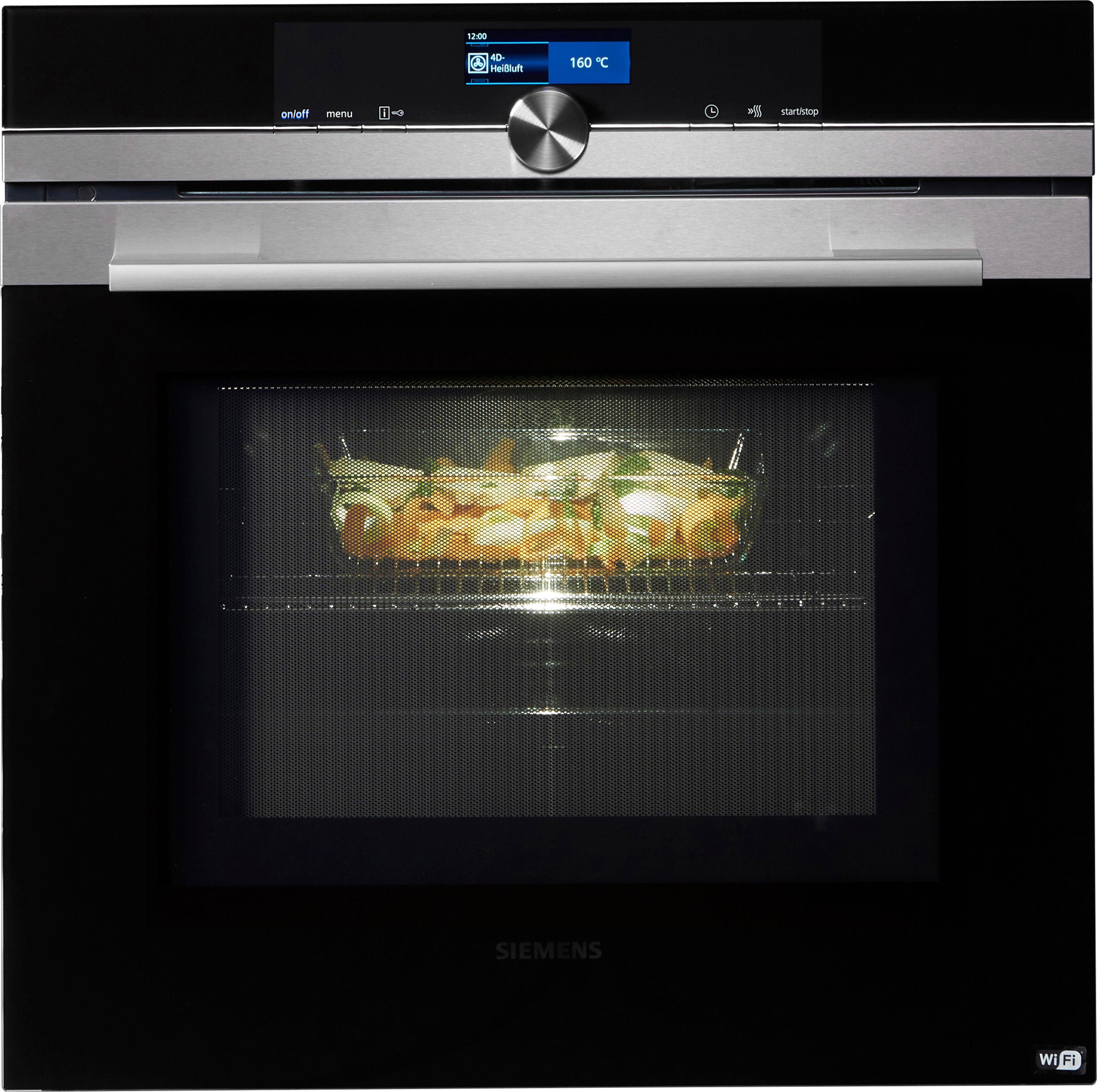 SIEMENS Pyrolyse Backofen iQ700 HM676G0S6, mit 1-fach-Teleskopauszug, Aqua-Reinigungsfunktion, mit 4D-Heißluft