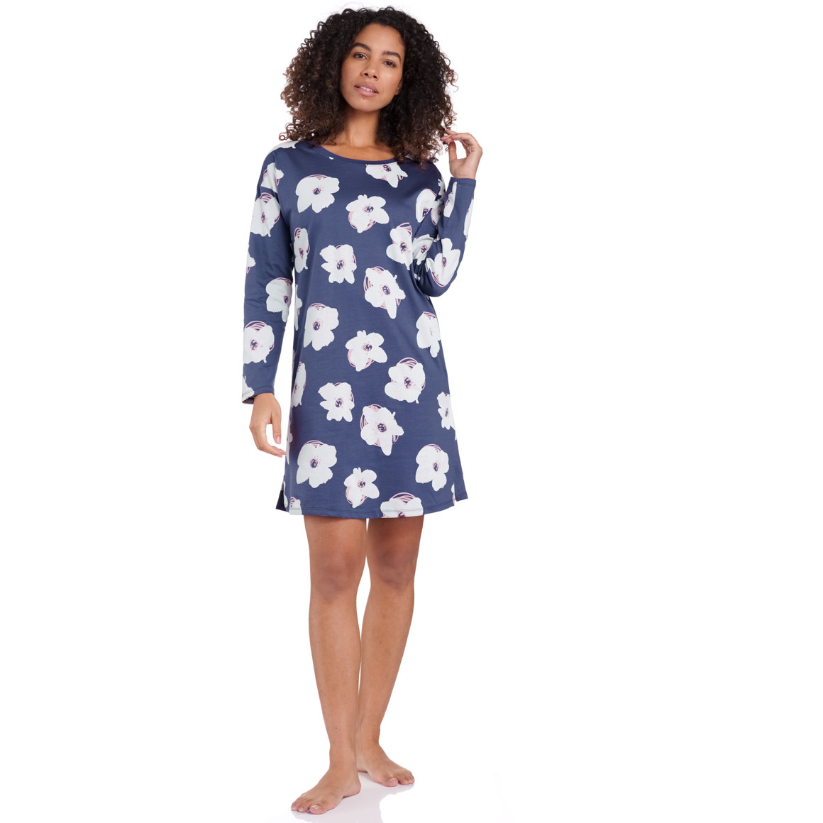 Damen Nachthemd mit Blumen-Print