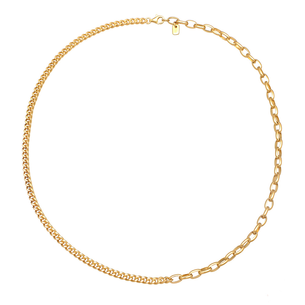 KUZZOI KUZZOI Collier Hommes Char Basique Combinable en argent sterling 925 plaqué or collier