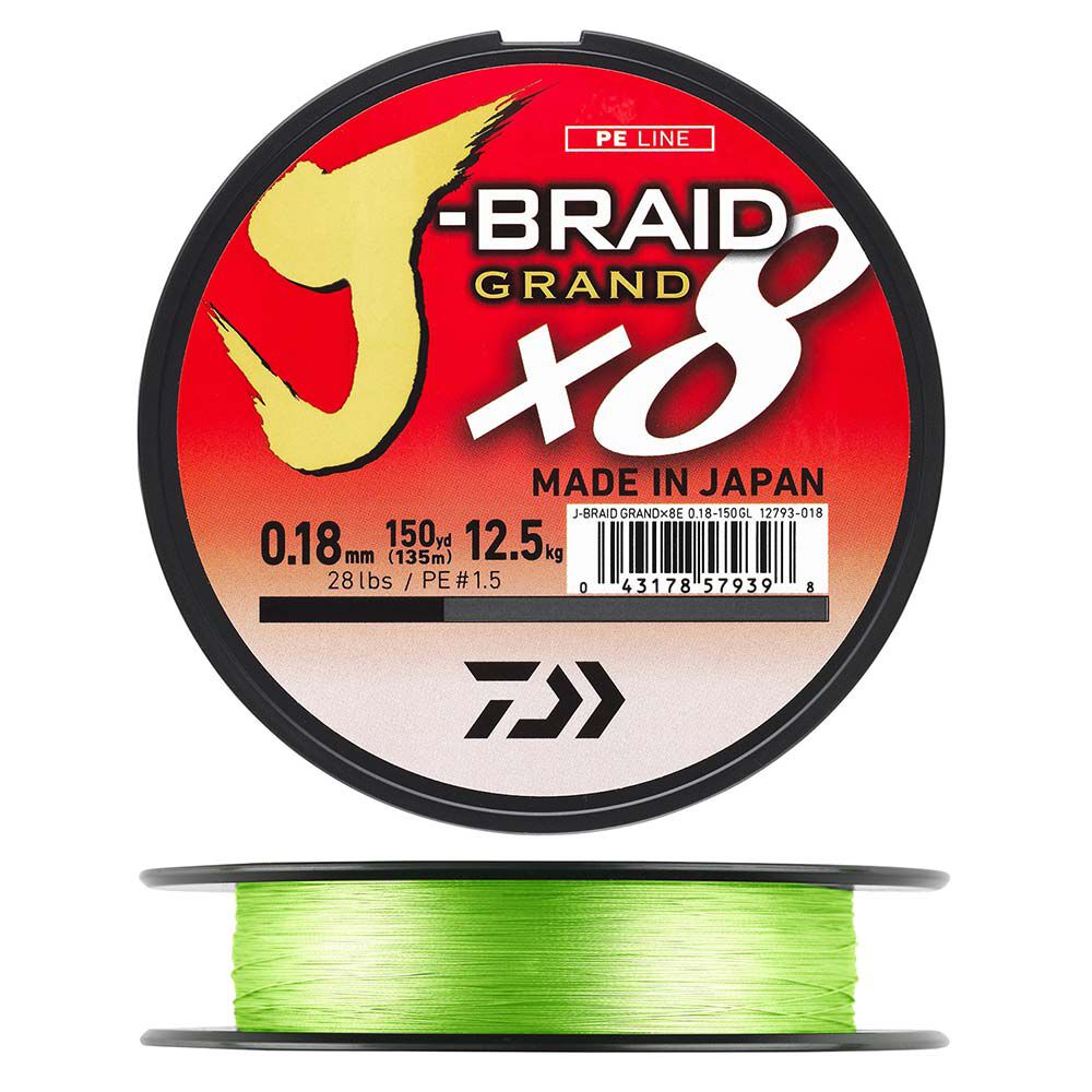 Treccia Daiwa J-Braid Grand x8 Chartreuse 135m