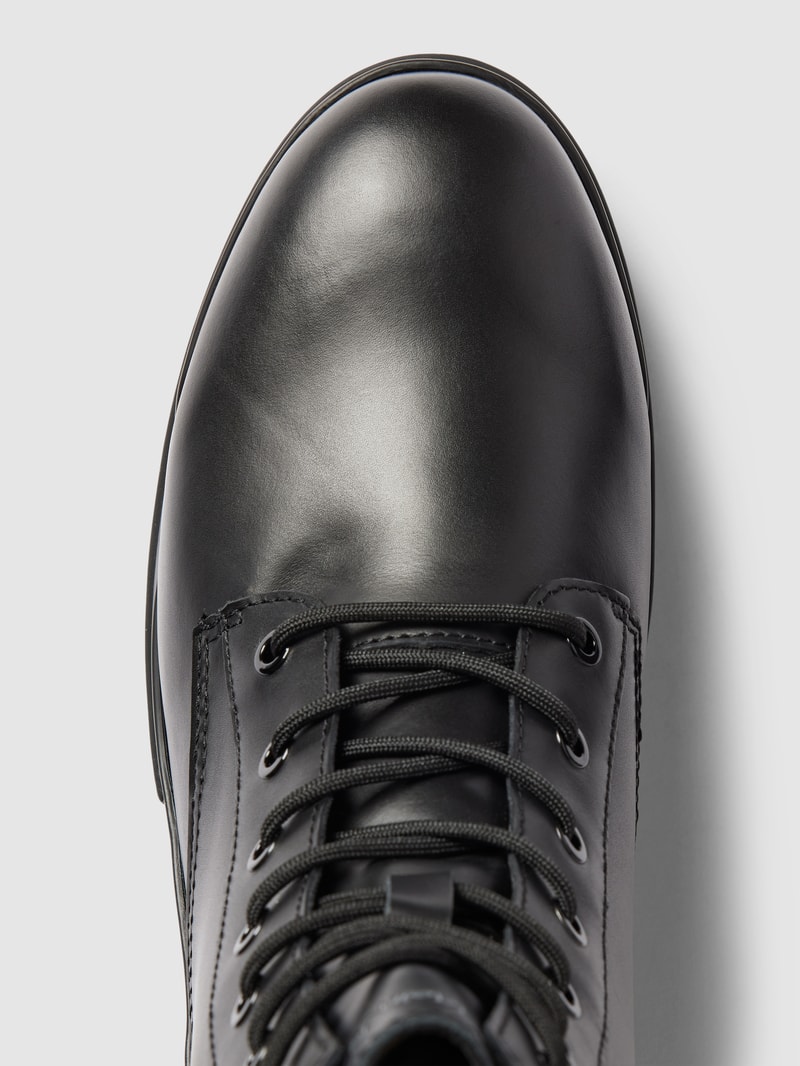 Boots aus Leder mit Label-Details Modell 'COMBAT' in schwarz