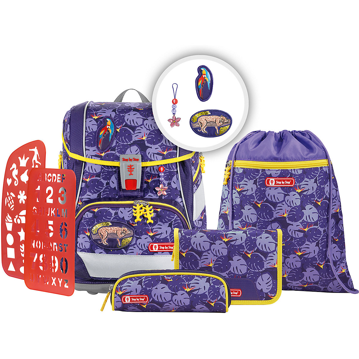 Schulranzenset 2IN1 PLUS Jungle Cat, 6-tlg. (Kollektion 2020)